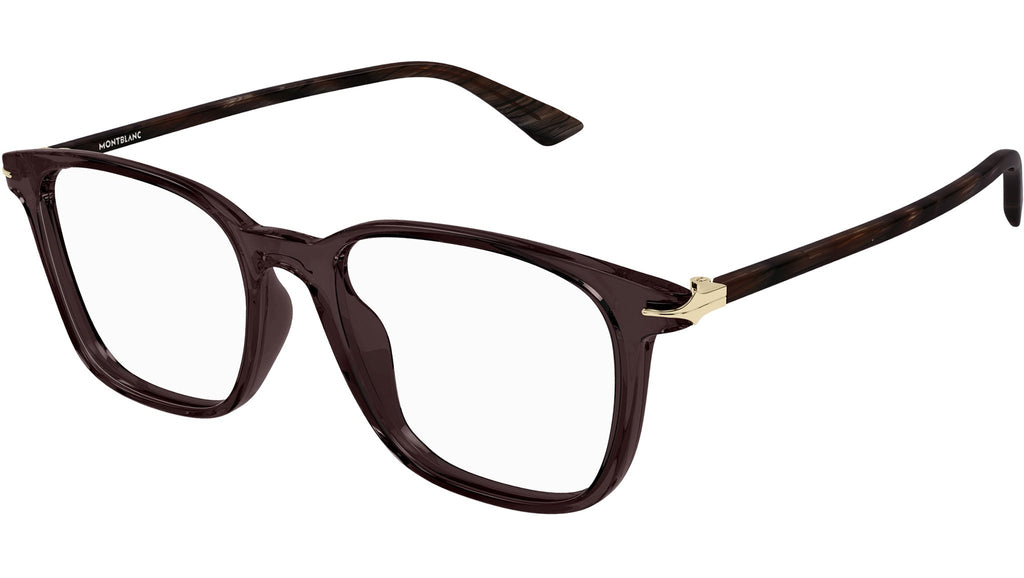 Occhiali da vista MONTBLANC MB0338O Shiny transparent taupe brown
