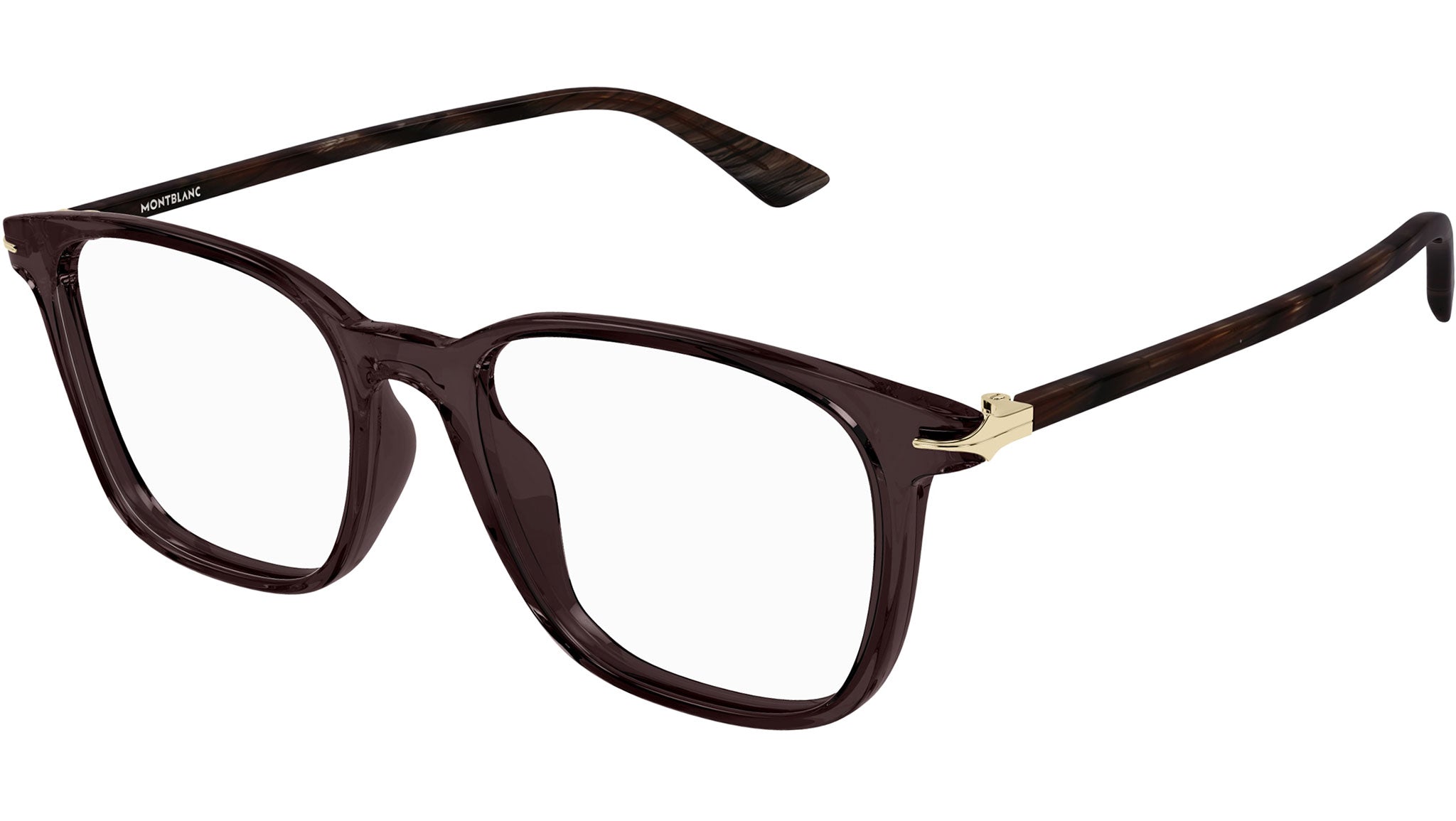 Occhiali da vista MONTBLANC MB0338O Shiny transparent taupe brown
