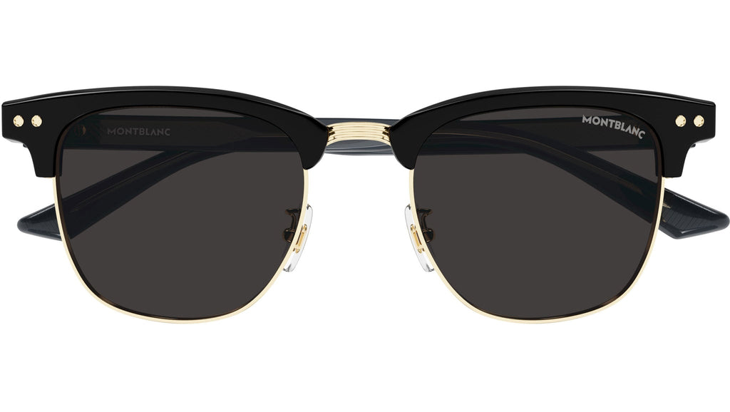 Occhiali da sole MONTBLANC MB0382S Shiny solid black eye-brow, shiny light gold metal front