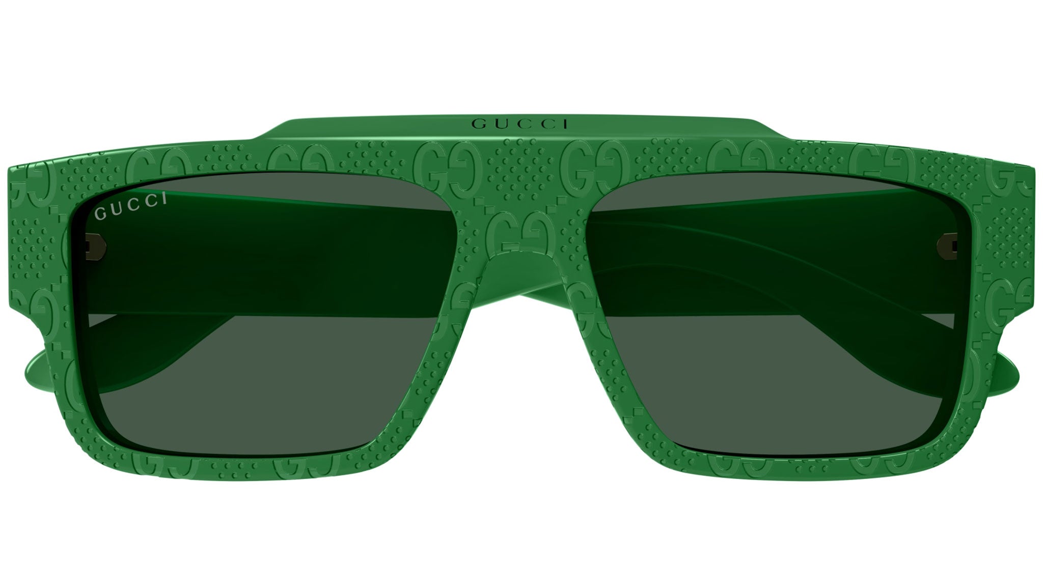 Occhiali da sole GUCCI GG1460S Shiny solid green guccissima pattern