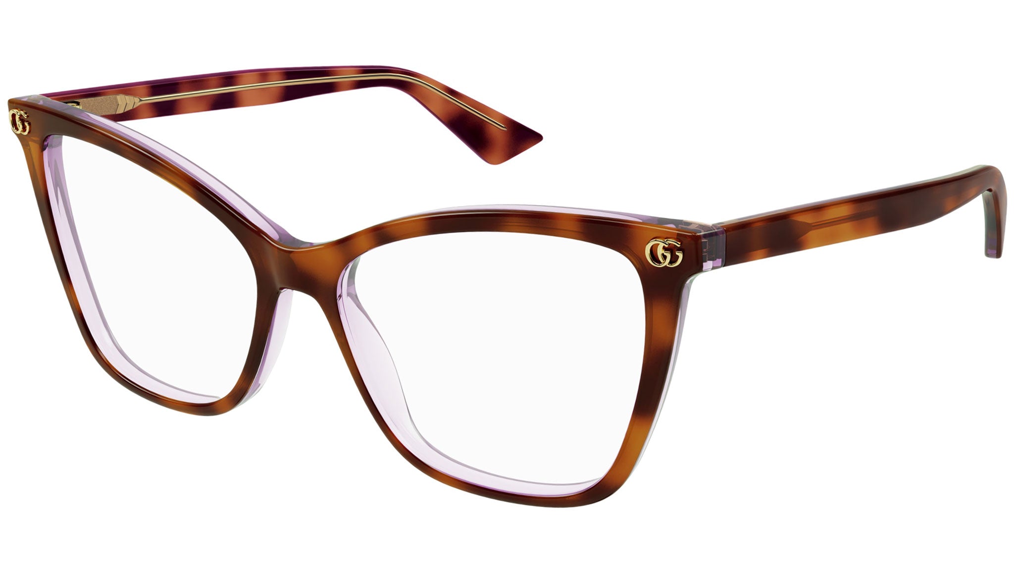 Occhiali da vista GUCCI GG1817O Shiny bilayer medium havana + milky light mauve