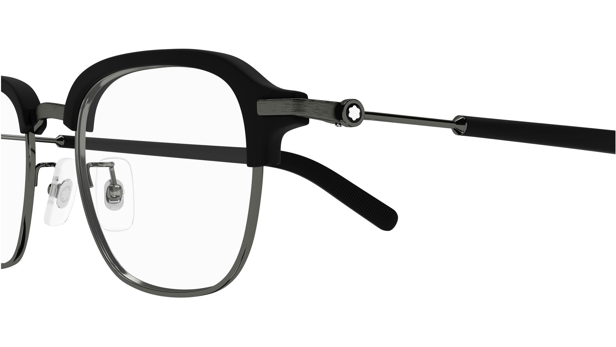 Occhiali da vista MONTBLANC MB0390O Shiny dark ruthenium matte black ciliar