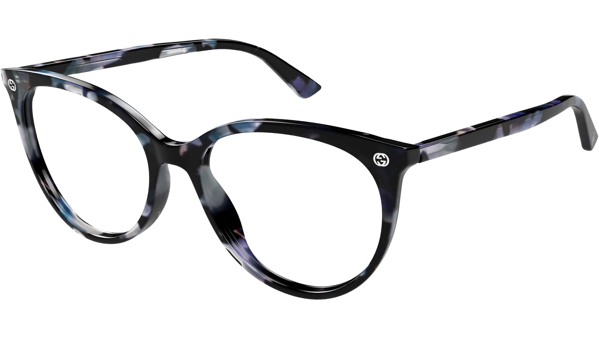 Occhiali da vista GUCCI GG0093O Shiny melange violet grey and black havana