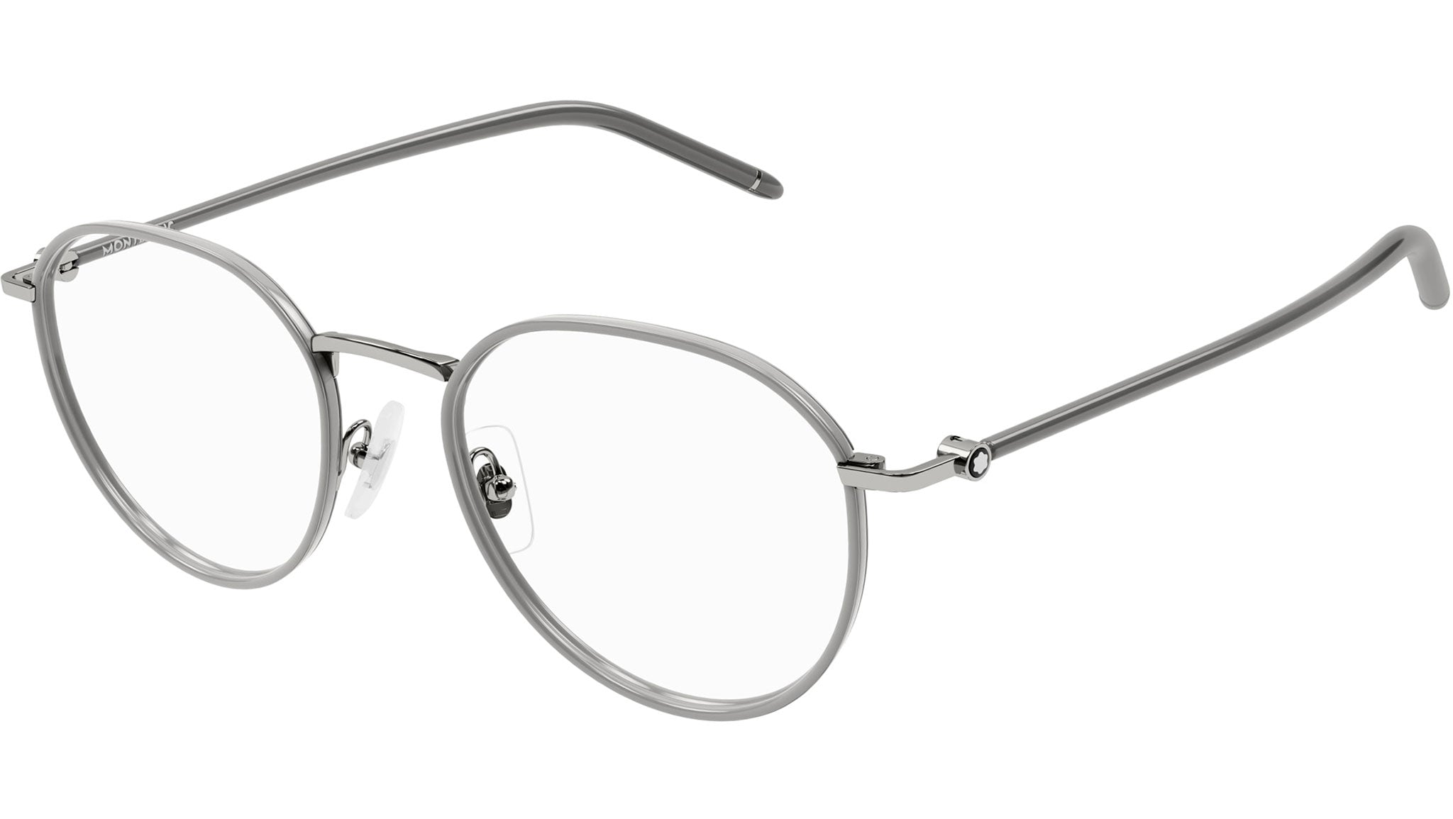 Occhiali da vista MONTBLANC MB0342OA Shiny light ruthenium grey windsor rim