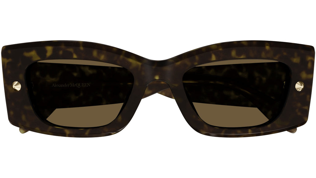 Occhiali da sole ALEXANDER MCQUEEN AM0426S Shiny dark havana with light gold studs