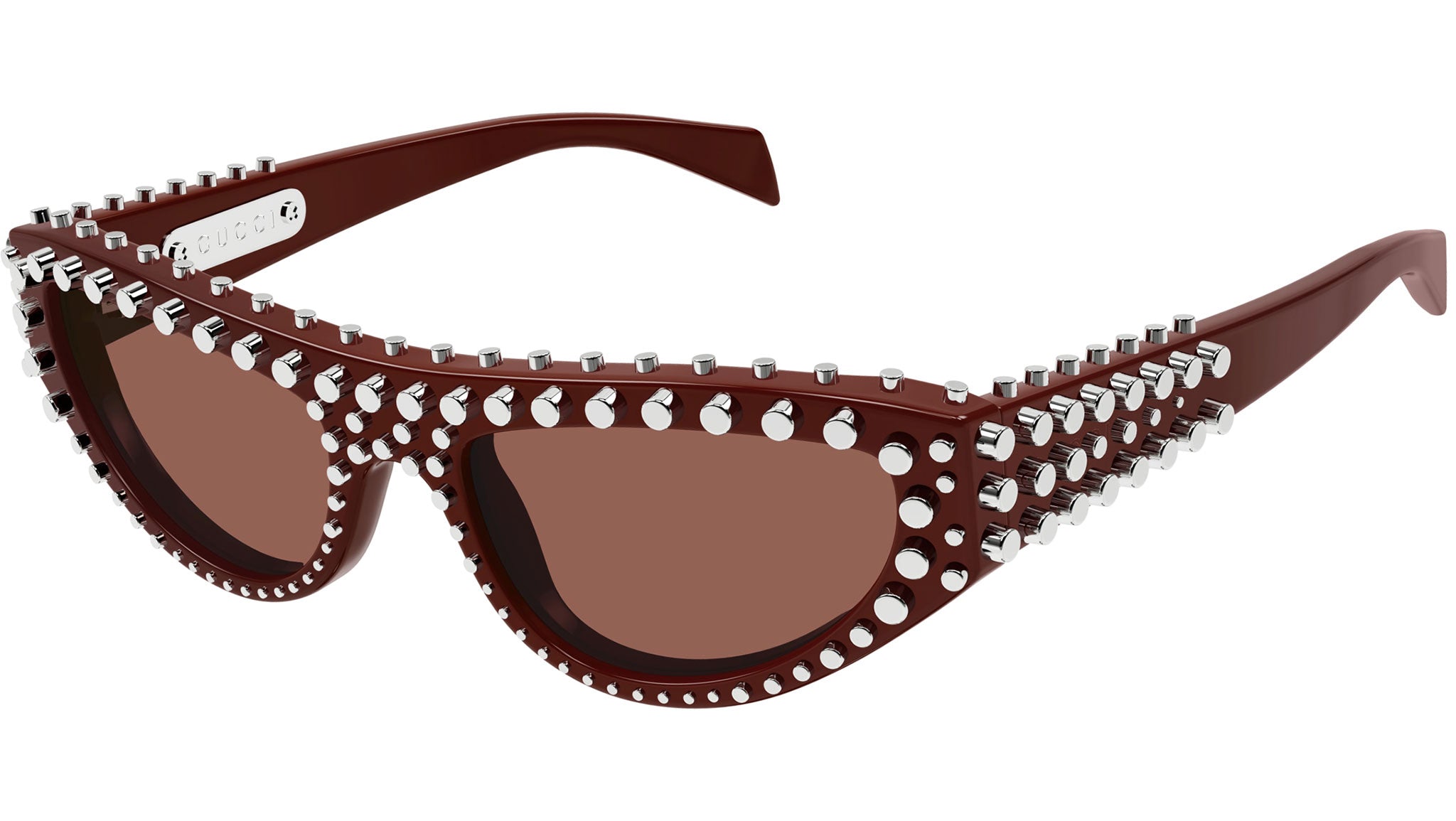 Occhiali da sole GUCCI GG1919S Shiny solid burgundy with studs on front