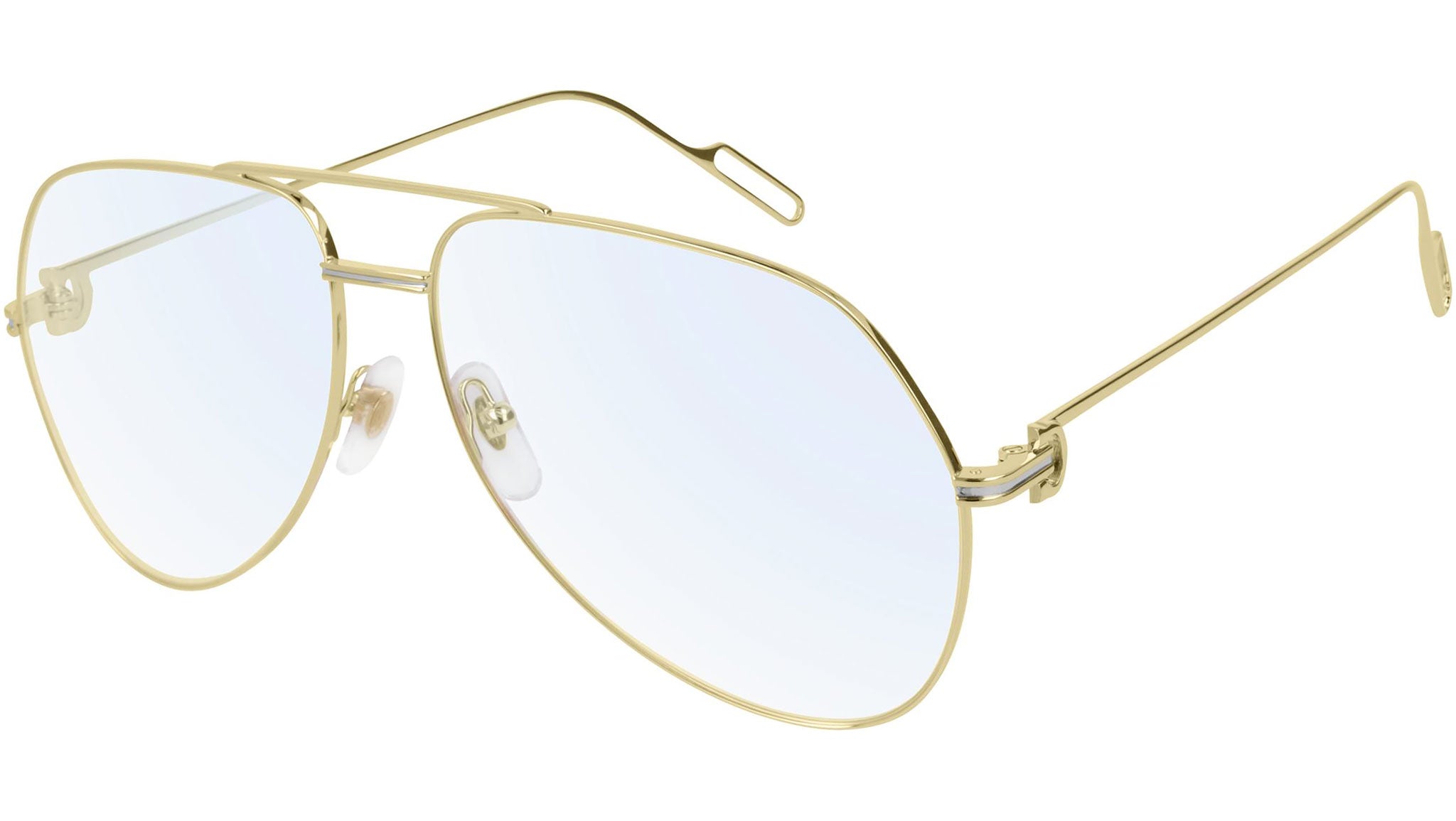 Occhiali da vista CARTIER CT0116O Smooth champagne golden and smooth platinum golden