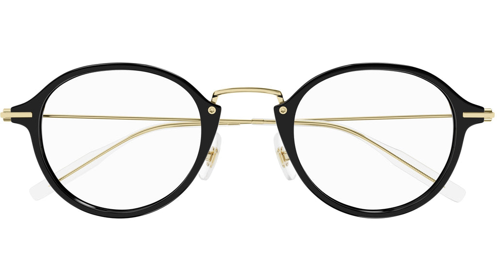Occhiali da vista MONTBLANC MB0297O Shiny solid black shiny light gold metal