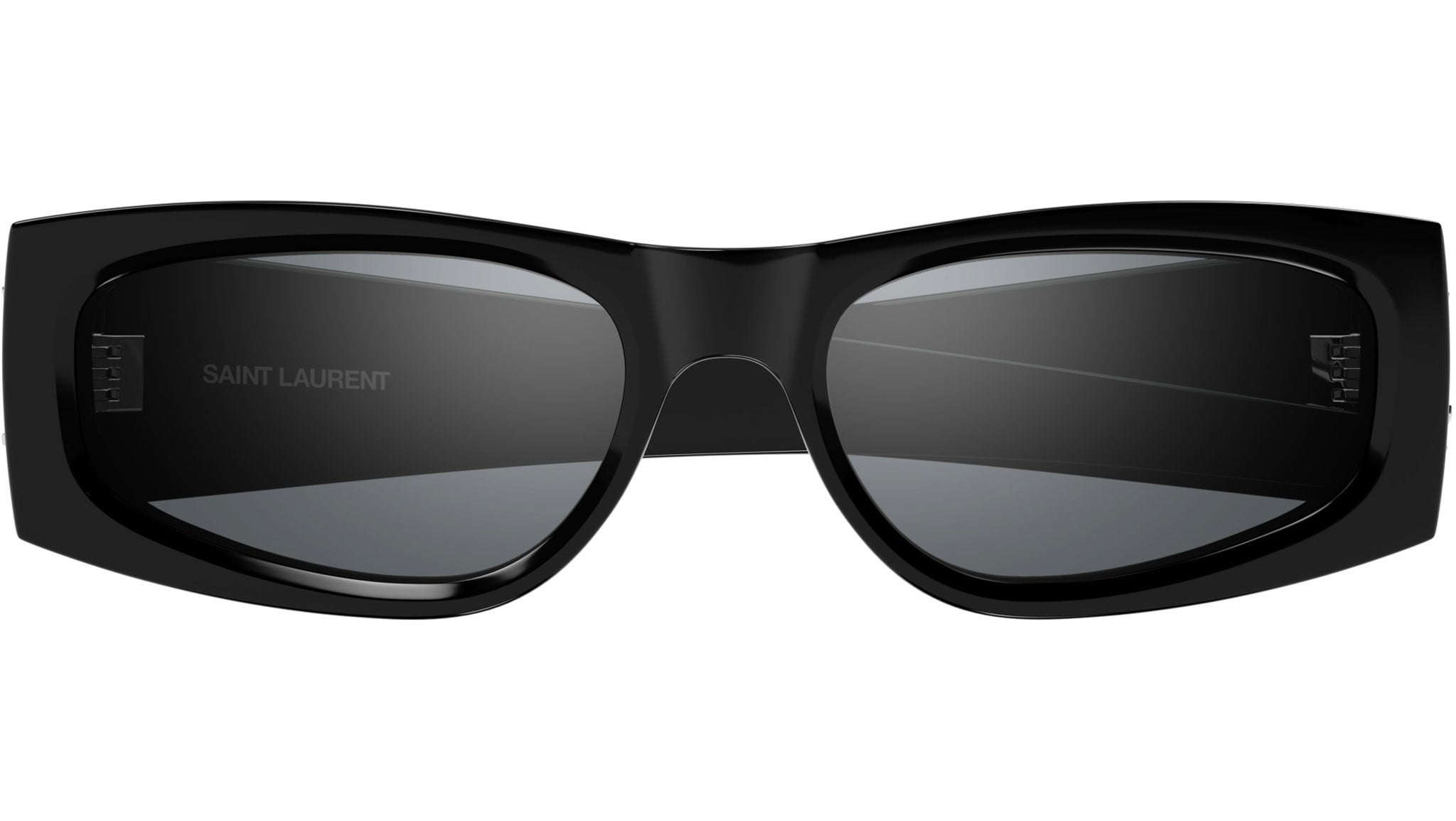 Occhiali da sole SAINT LAURENT SLM140 Shiny solid black shiny silver ysl logo