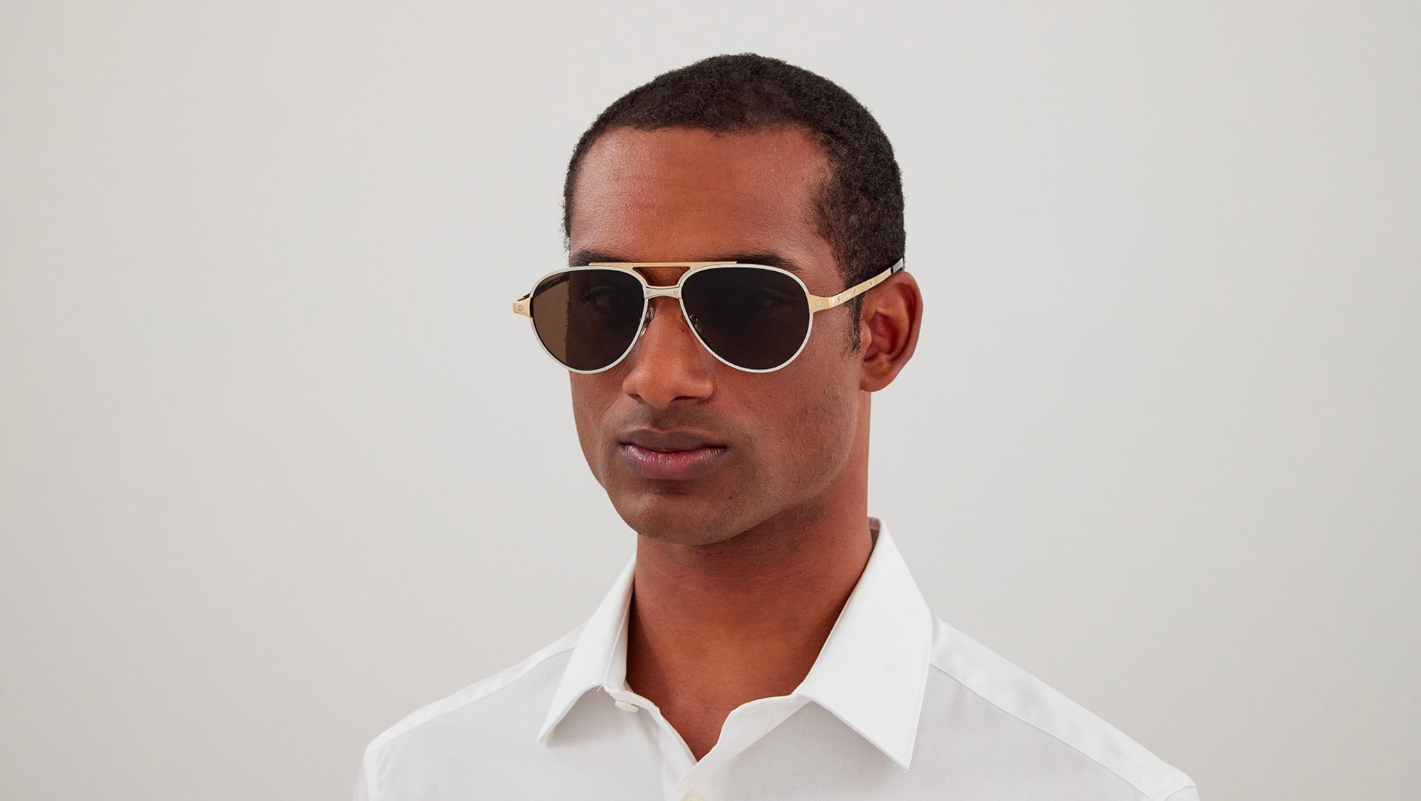 Occhiali da sole CARTIER CT0476S Brushed platinum finish and brushed