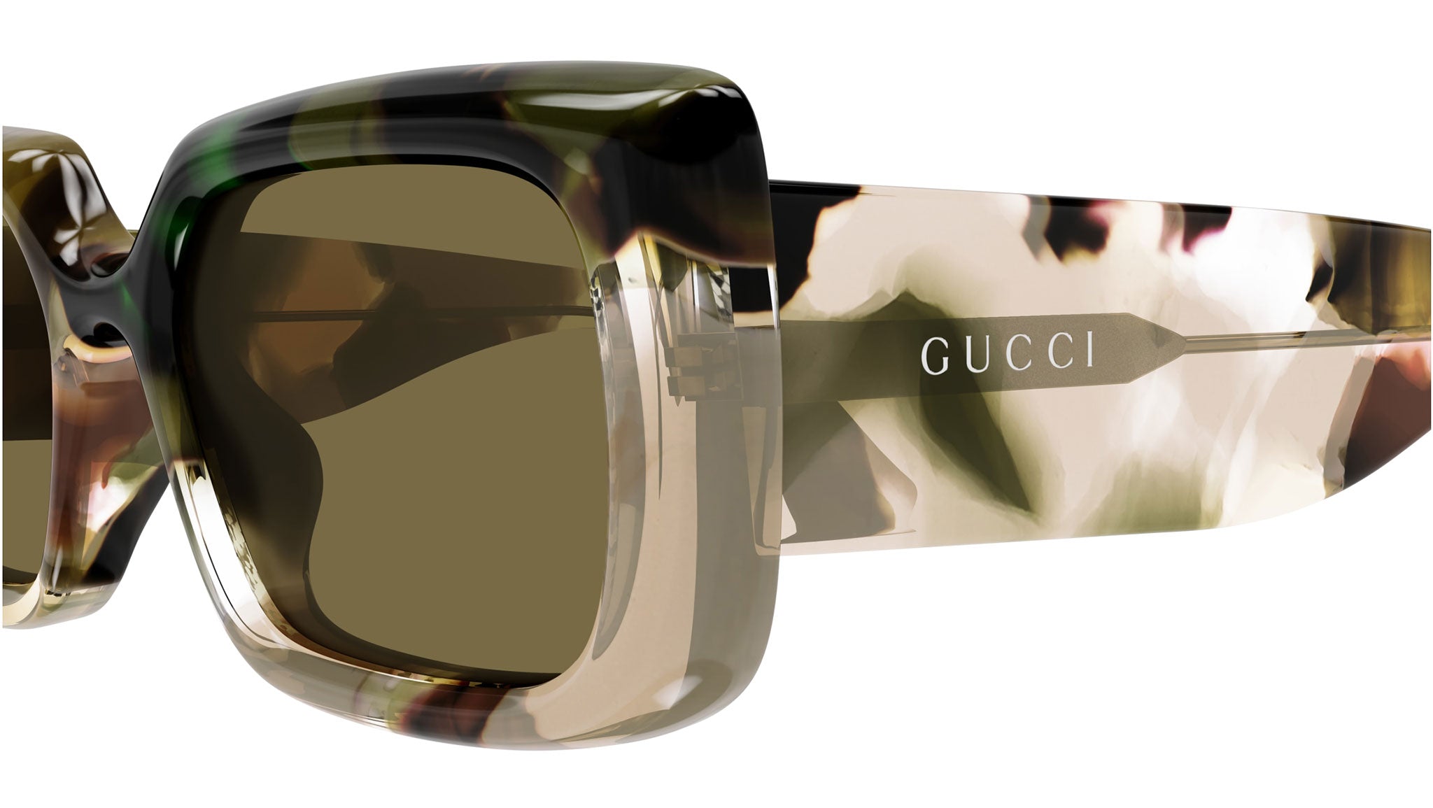 Occhiali da sole GUCCI GG1906S Shiny macro spotted transparent dark forest reace
