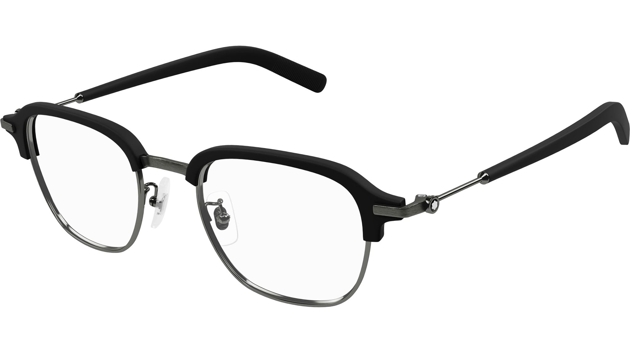 Occhiali da vista MONTBLANC MB0390O Shiny dark ruthenium matte black ciliar