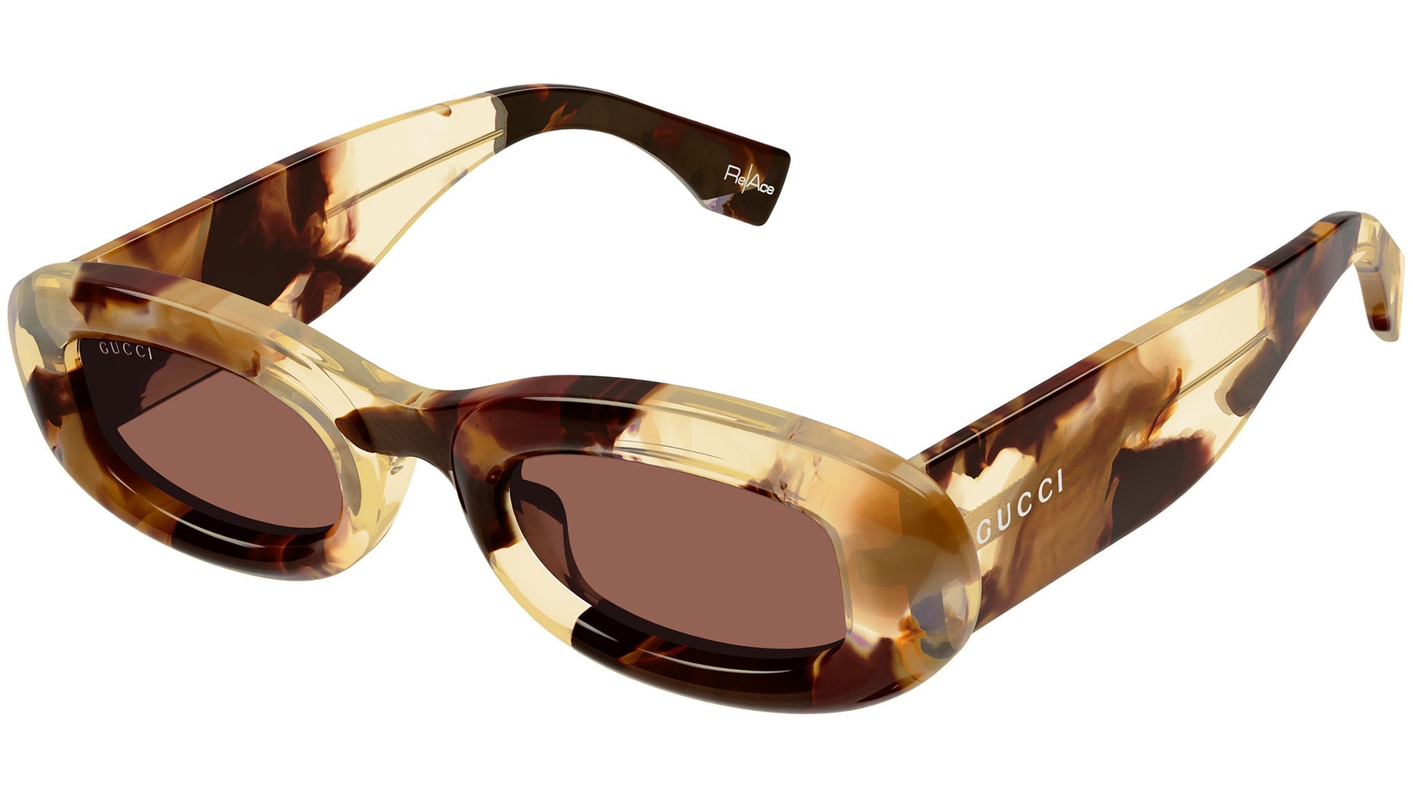 Occhiali da sole GUCCI GG1907S Shiny macro spotted transparent light topaz