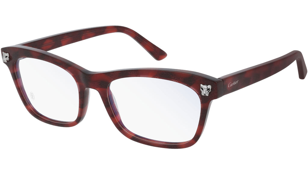 Occhiali da vista CARTIER CT0144O Red tortoiseshell smooth platinum finish