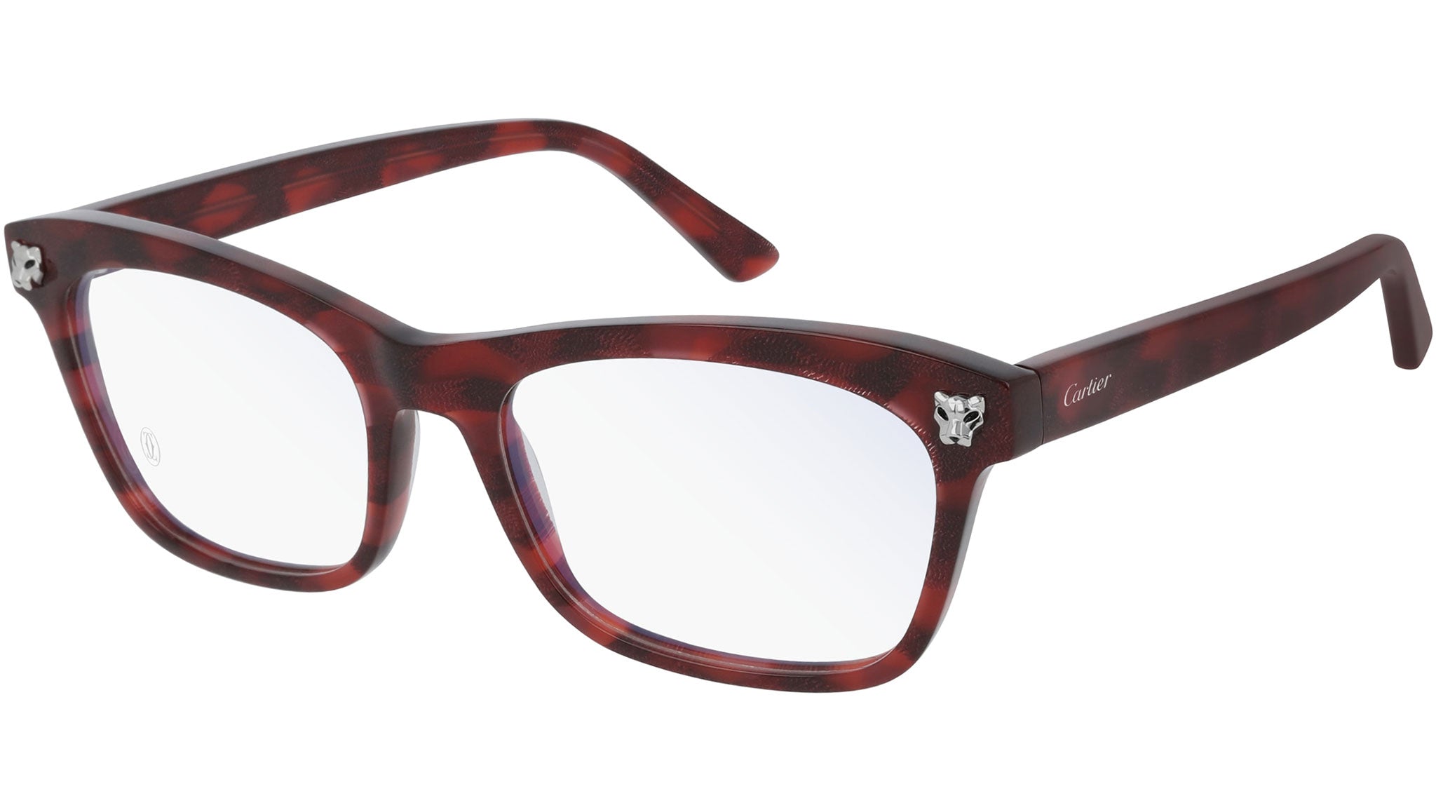 Occhiali da vista CARTIER CT0144O Red tortoiseshell smooth platinum finish