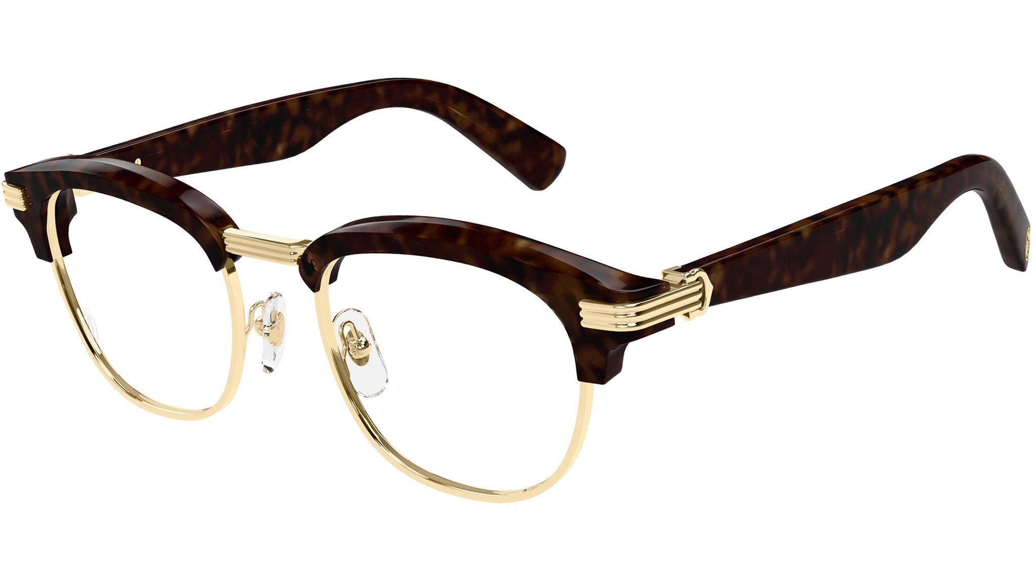 Occhiali da vista CARTIER CT0496O Dark tortoiseshell effect with smooth golden finish metal front