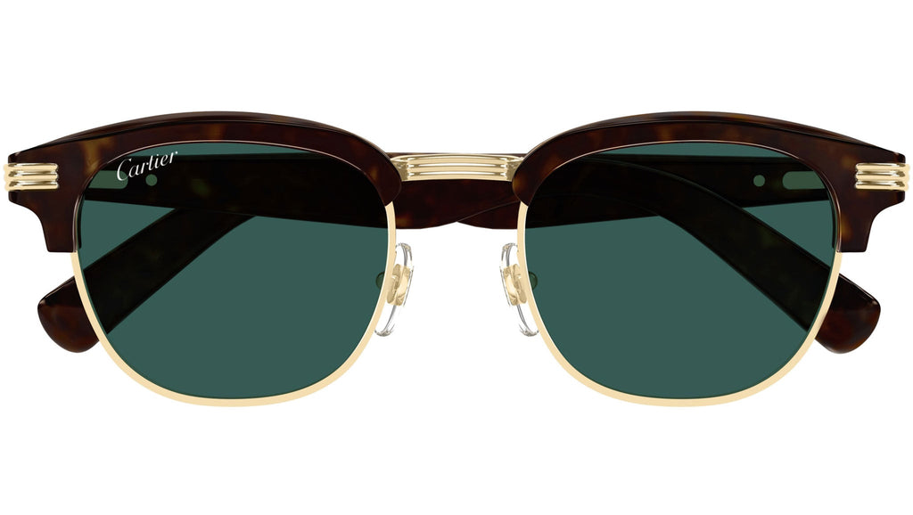Occhiali da sole CARTIER CT0496S Dark tortoiseshell effect with smooth golden finish metal front
