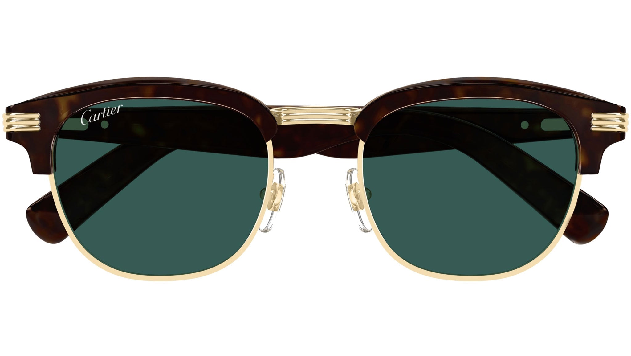 Occhiali da sole CARTIER CT0496S Dark tortoiseshell effect with smooth golden finish metal front