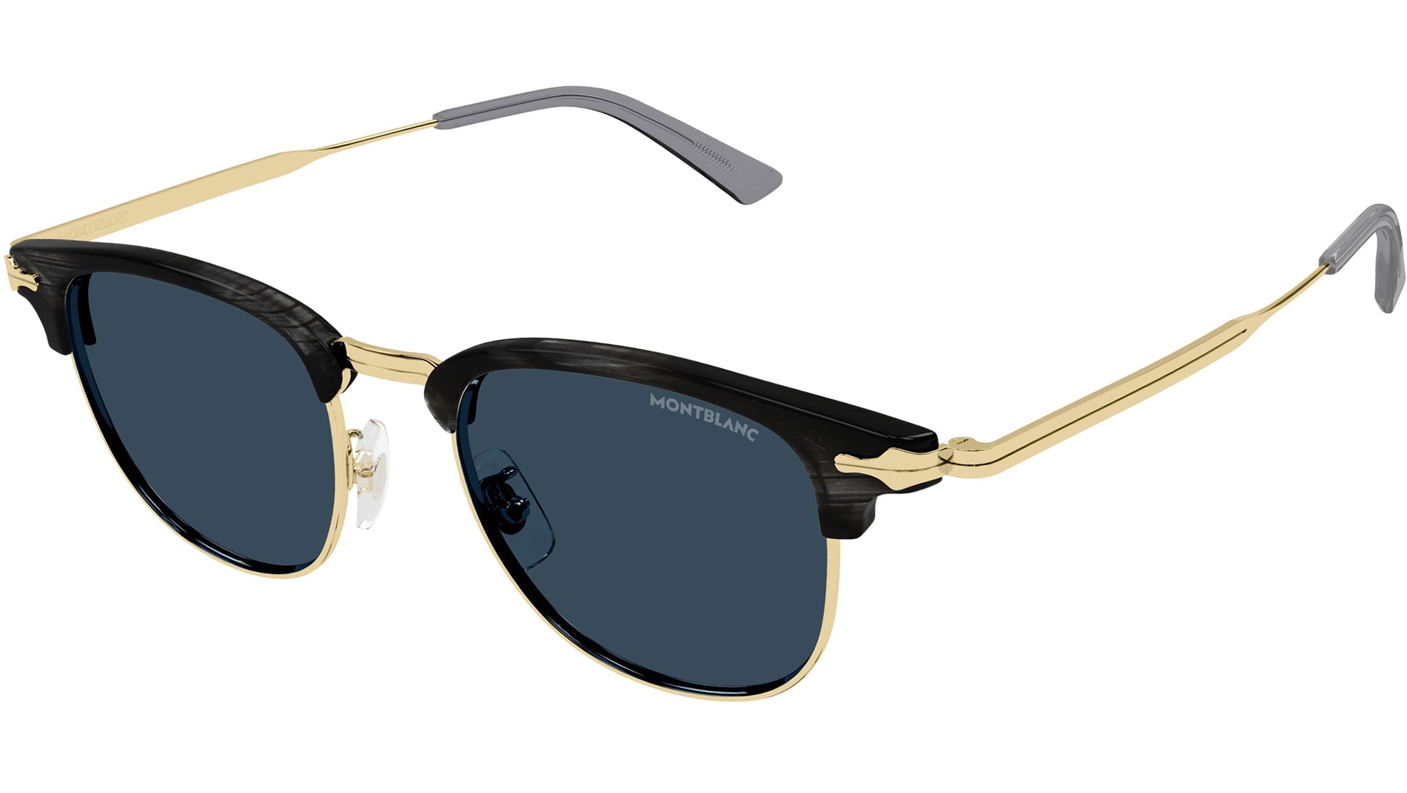 Occhiali da sole MONTBLANC MB0364S Shiny endura gold, shiny solid grey and back horn ciliar