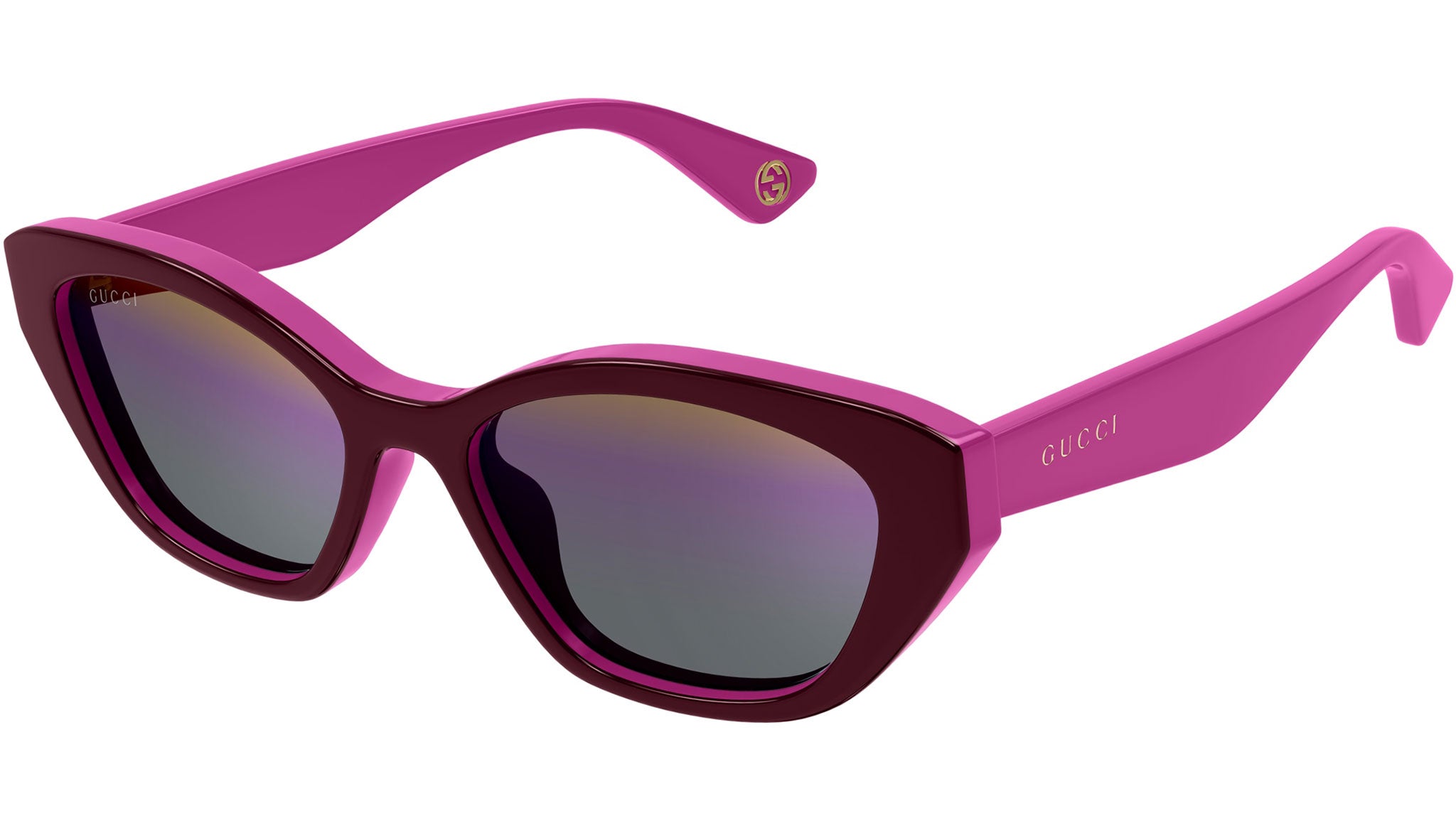 Occhiali da sole GUCCI GG1638S Shiny bilayer burgundy solid fuchsia