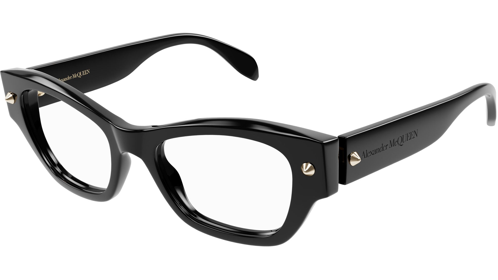Occhiali da vista ALEXANDER MCQUEEN AM0429O Shiny solid black with light gold studs