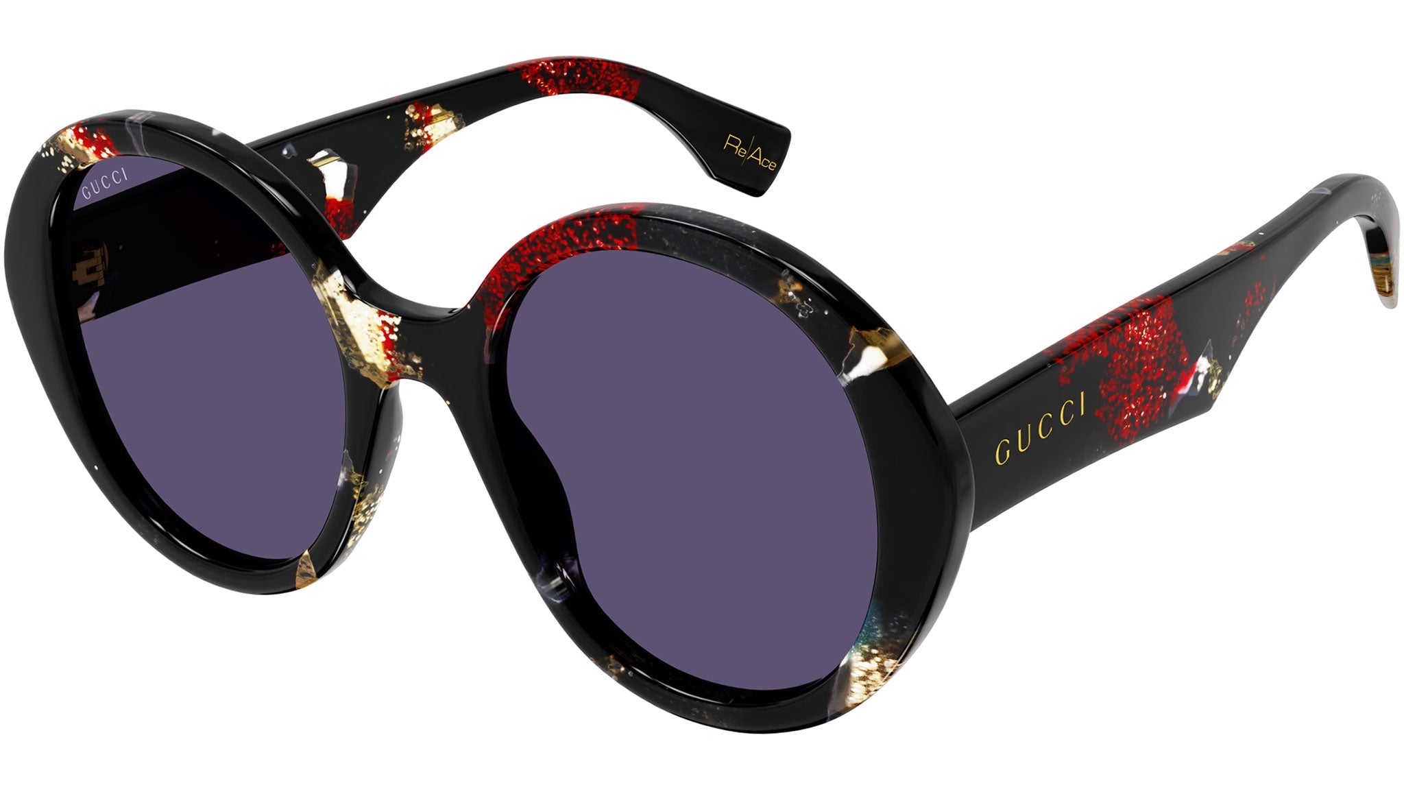 Occhiali da sole GUCCI GG1628S Shiny black and glitter havana