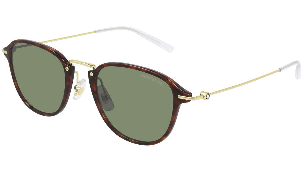 Occhiali da sole MONTBLANC MB0155S Shiny havana and shiny light gold