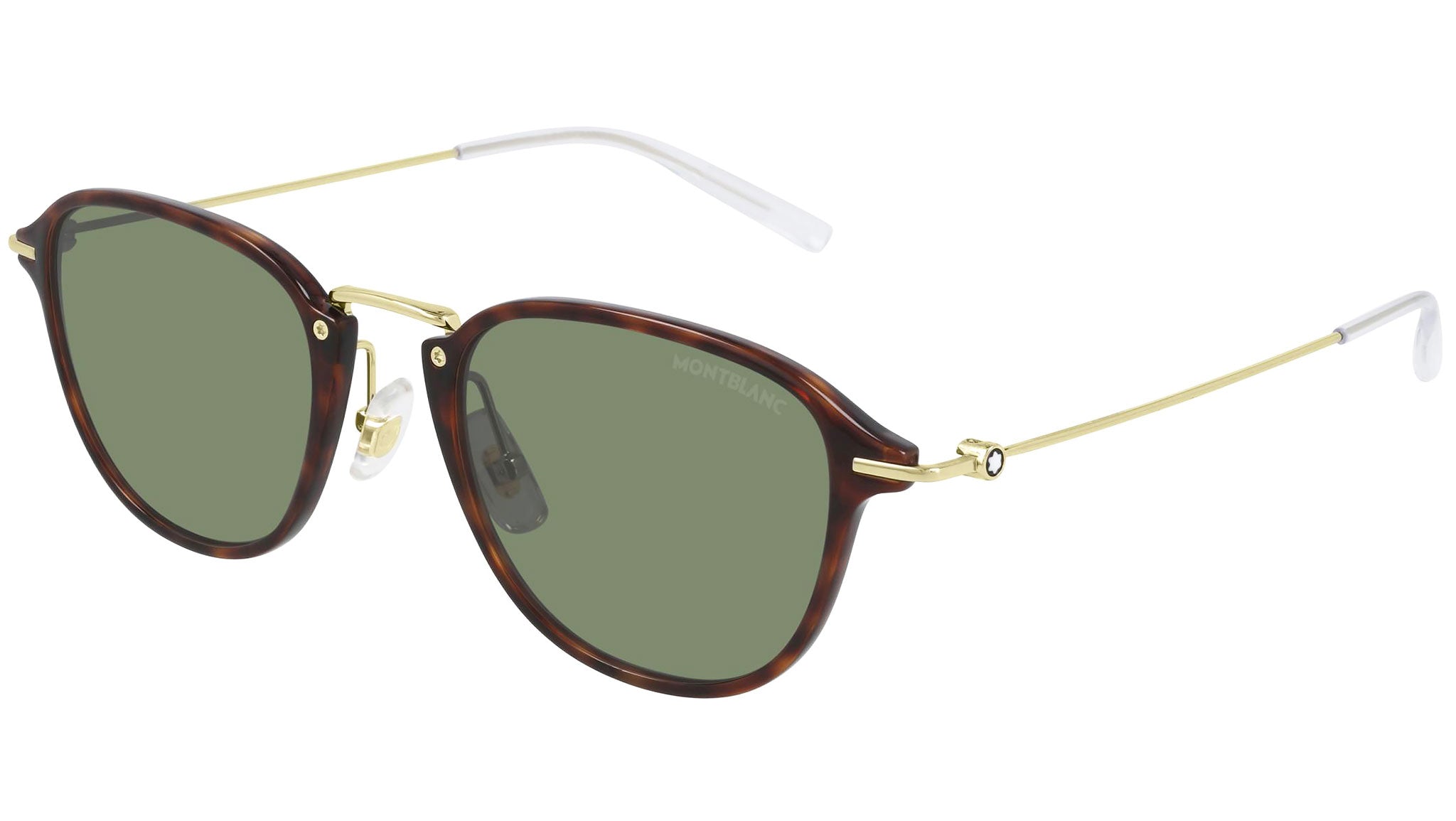 Occhiali da sole MONTBLANC MB0155S Shiny havana and shiny light gold