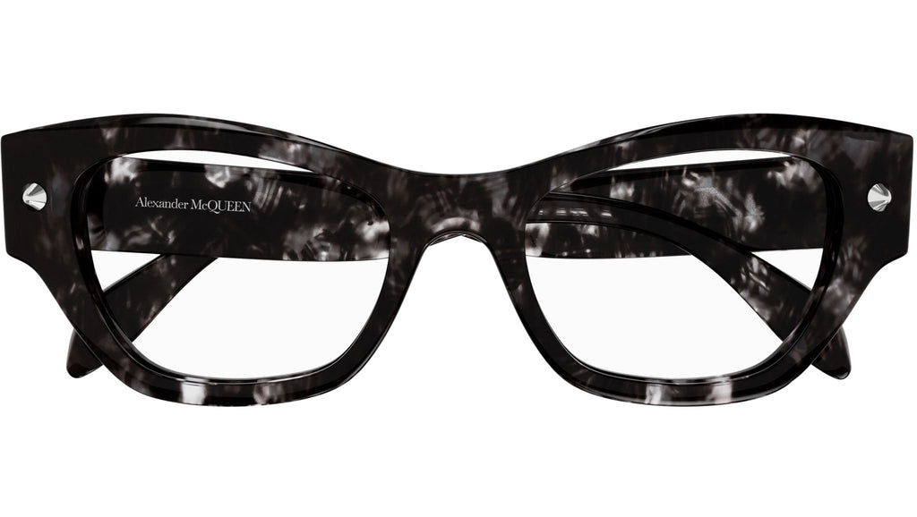 Occhiali da vista ALEXANDER MCQUEEN AM0429O Shiny grey havana with silver studs