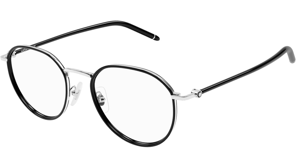 Occhiali da vista MONTBLANC MB0342OA Shiny silver solid black windsor rim