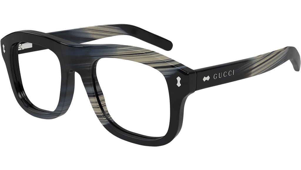 Occhiali da sole GUCCI GG1712S Shiny black beige and blue maxi horn