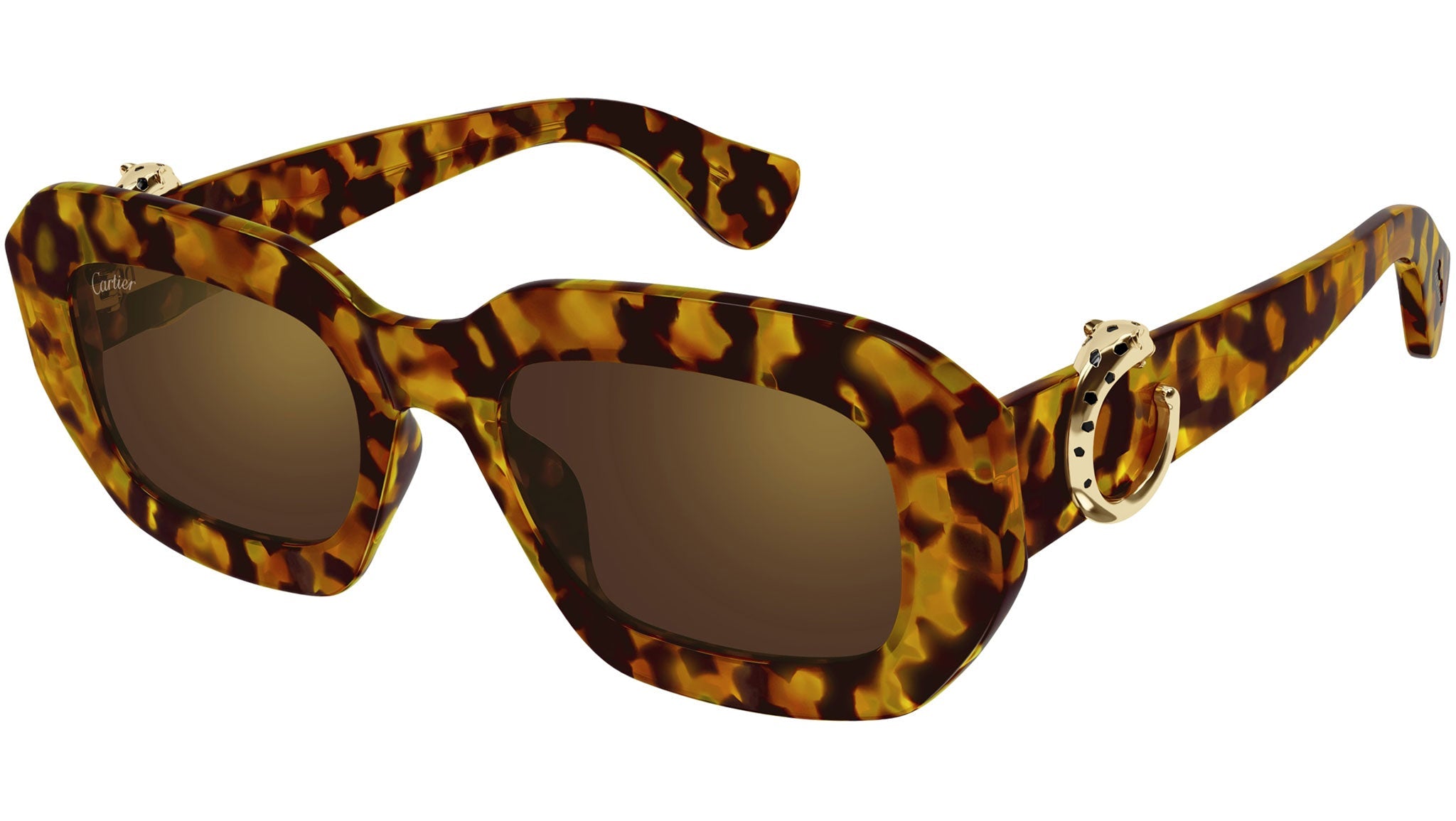 Occhiali da sole CARTIER CT0546S Spotted honey tortoiseshell effect