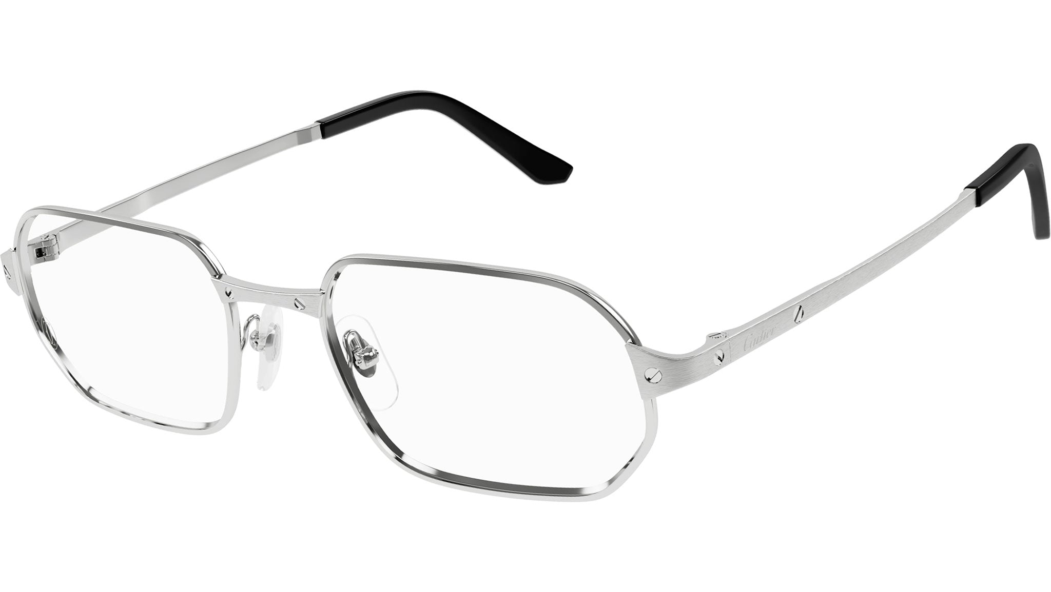 Occhiali da vista CARTIER CT0442O Smooth platinum finish and brushed platinum finish