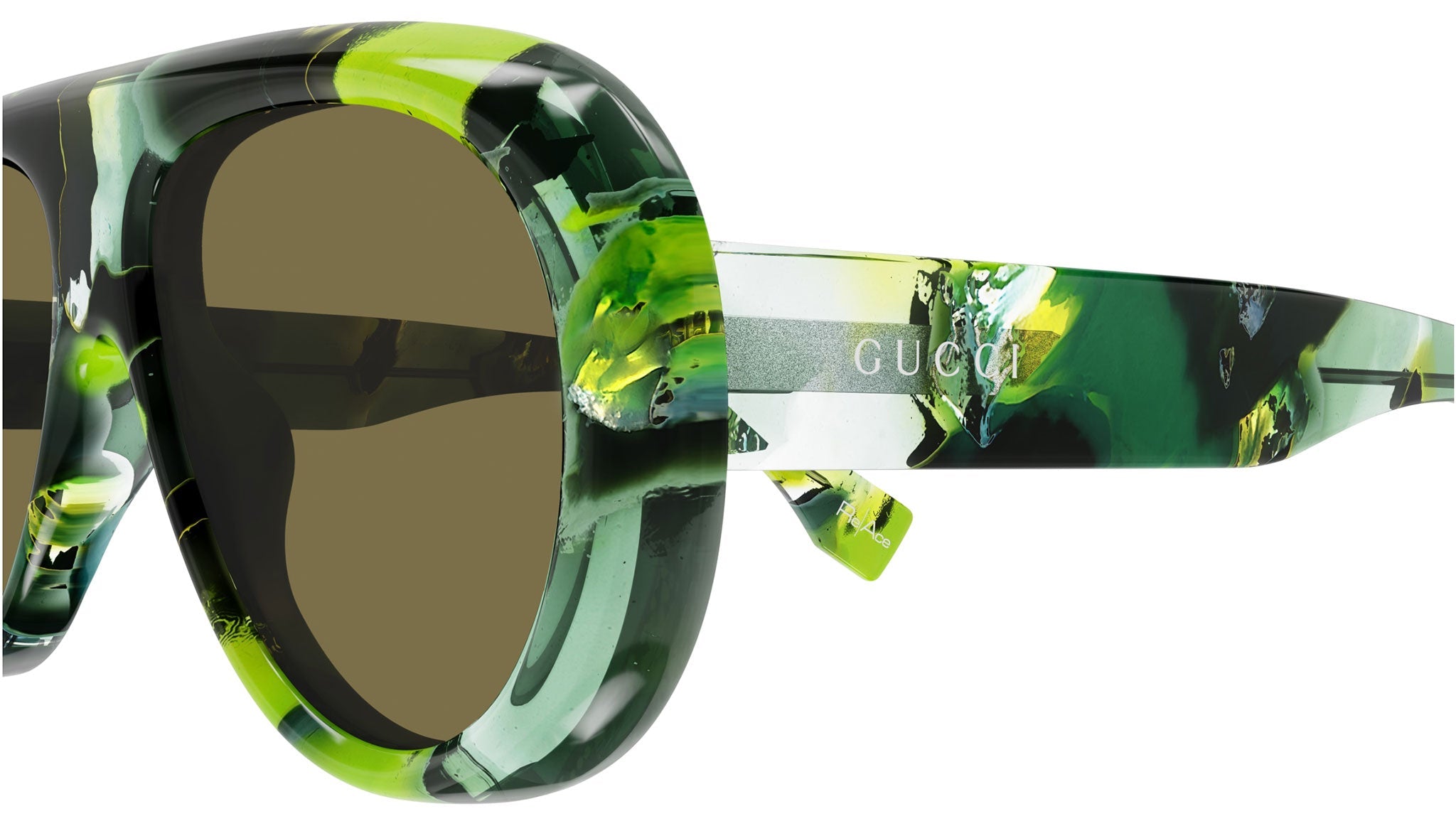 Occhiali da sole GUCCI GG1909S Macro spotted transparent green