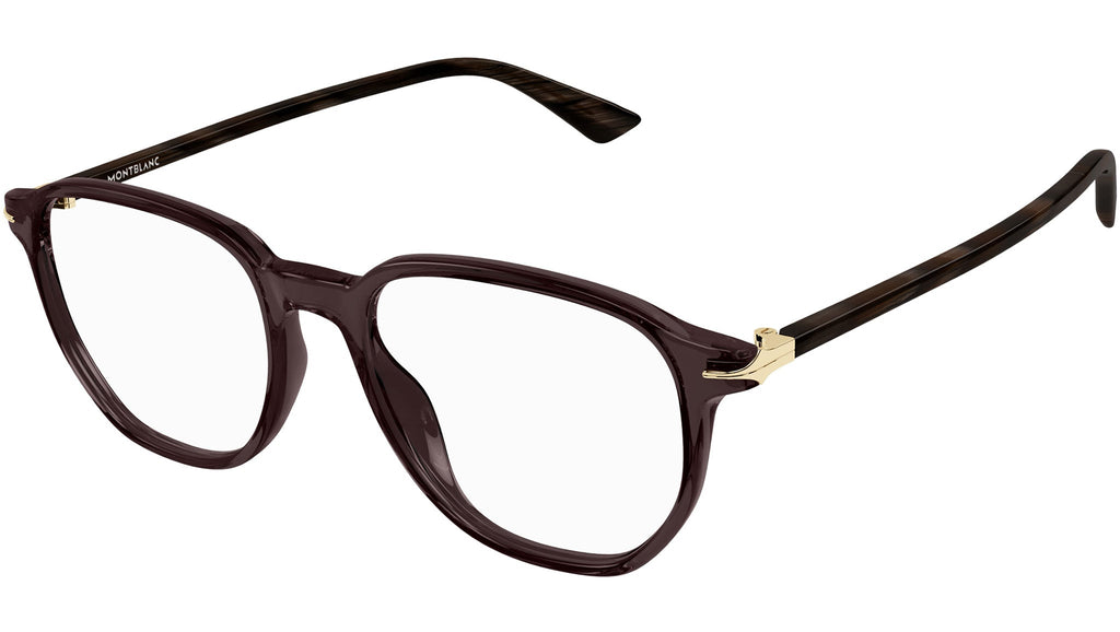 Occhiali da vista MONTBLANC MB0366O Shiny transparent taupe brown