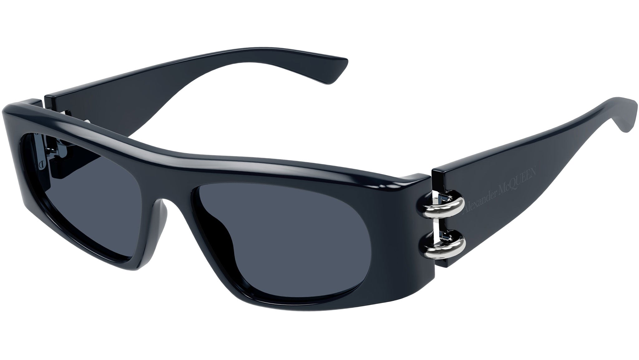 Occhiali da sole ALEXANDER MCQUEEN AM0471S Shiny solid grey blue