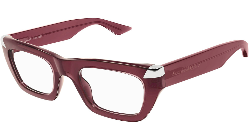 Occhiali da vista ALEXANDER MCQUEEN AM0444O Shiny transparent burgundy