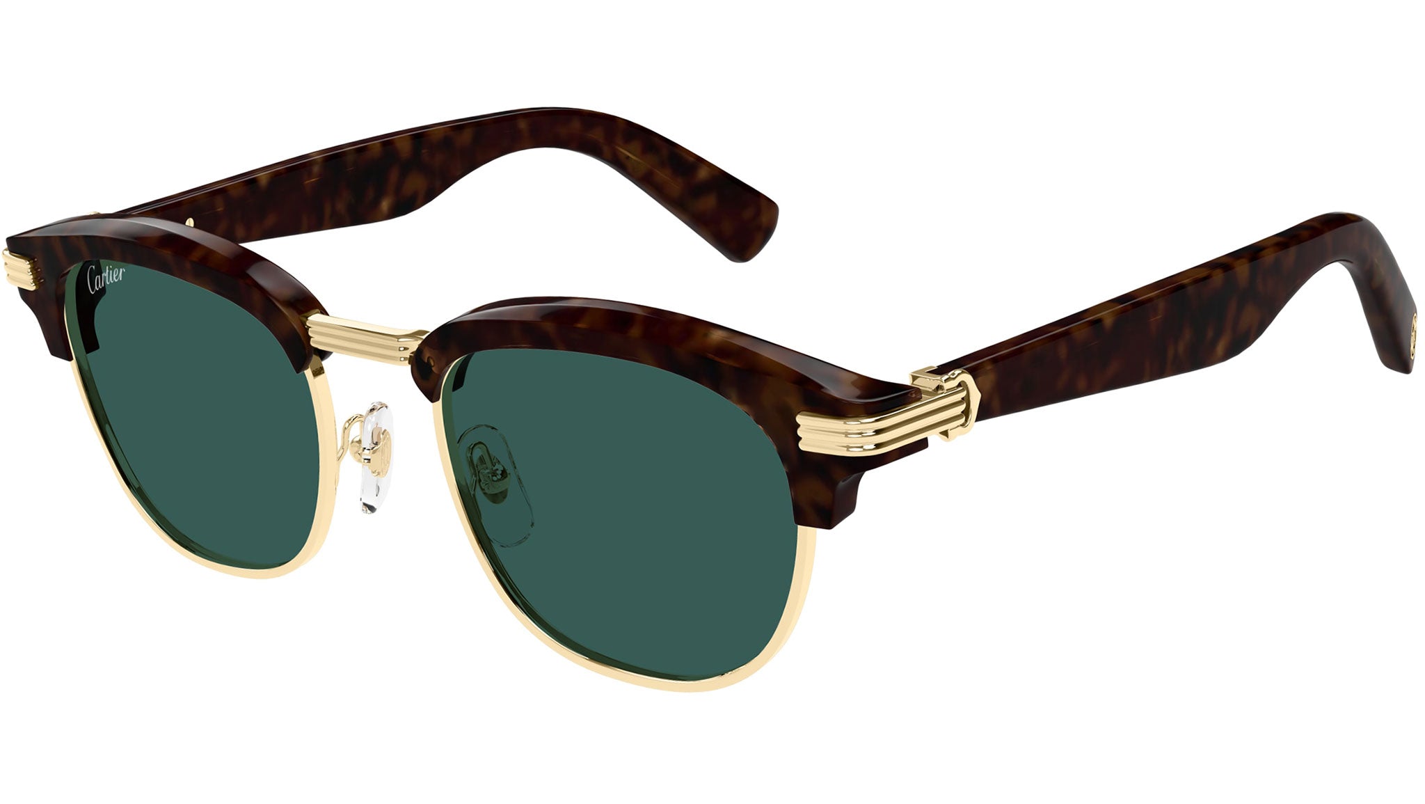 Occhiali da sole CARTIER CT0496S Dark tortoiseshell effect with smooth golden finish metal front