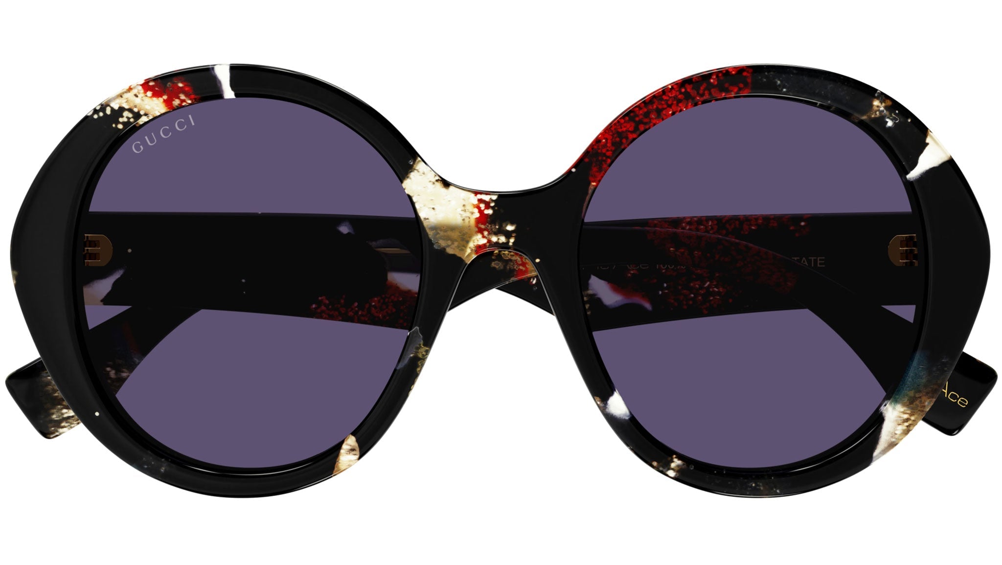 Occhiali da sole GUCCI GG1628S Shiny black and glitter havana