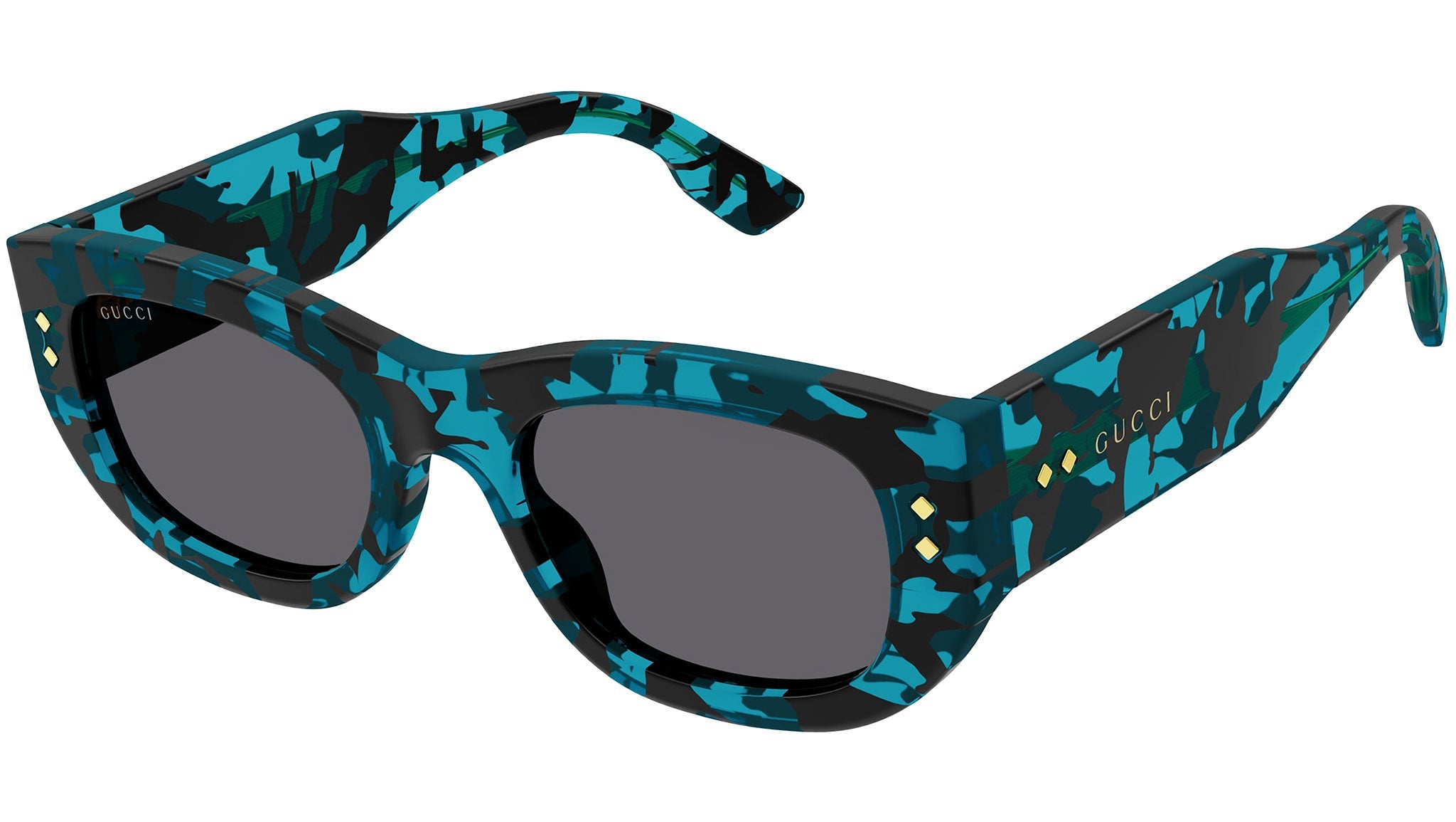 Occhiali da sole GUCCI GG1215S Shiny big spotted havana black and transparent turquoise