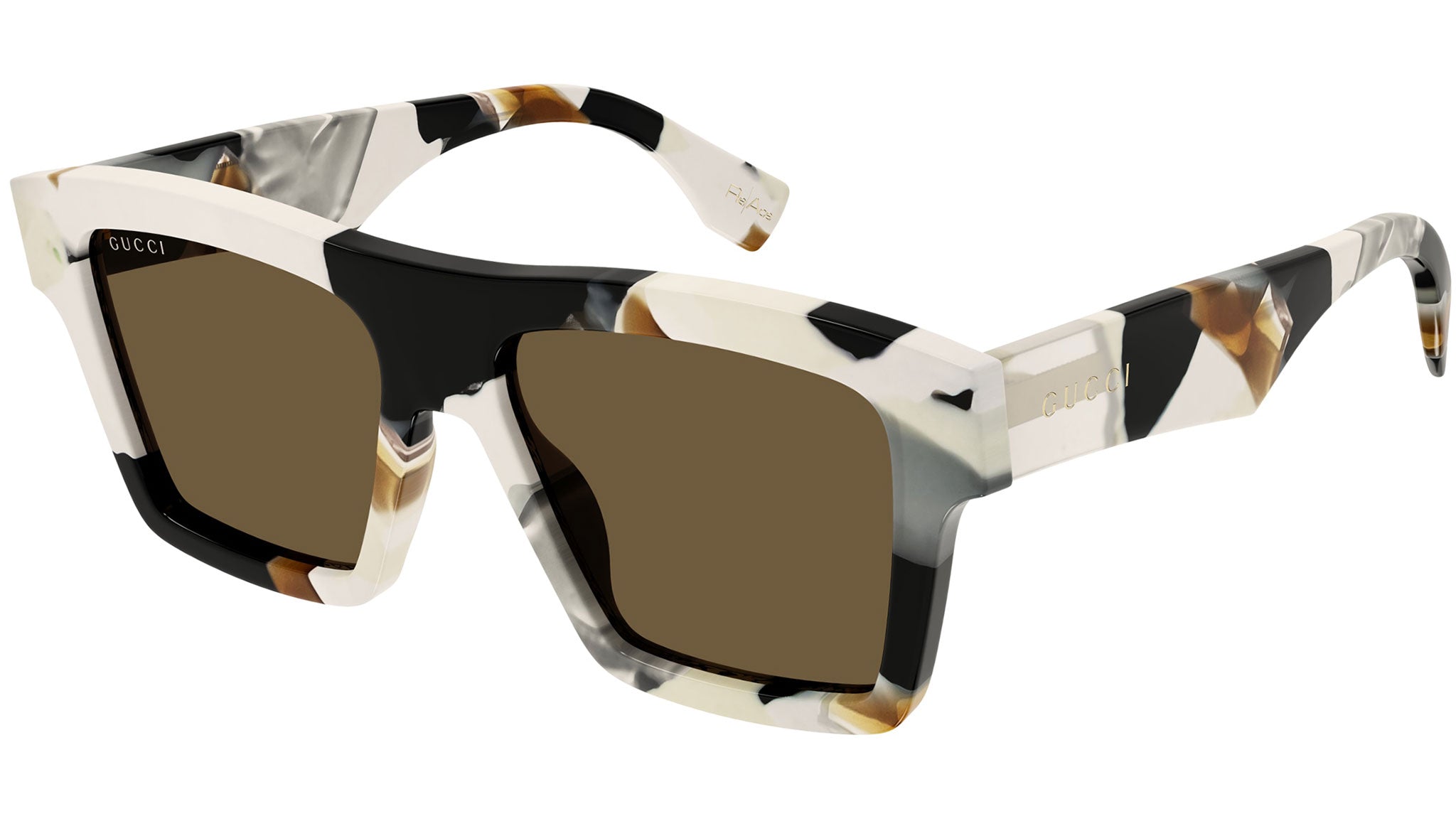 Occhiali da sole GUCCI GG1623S Shiny white and black havana