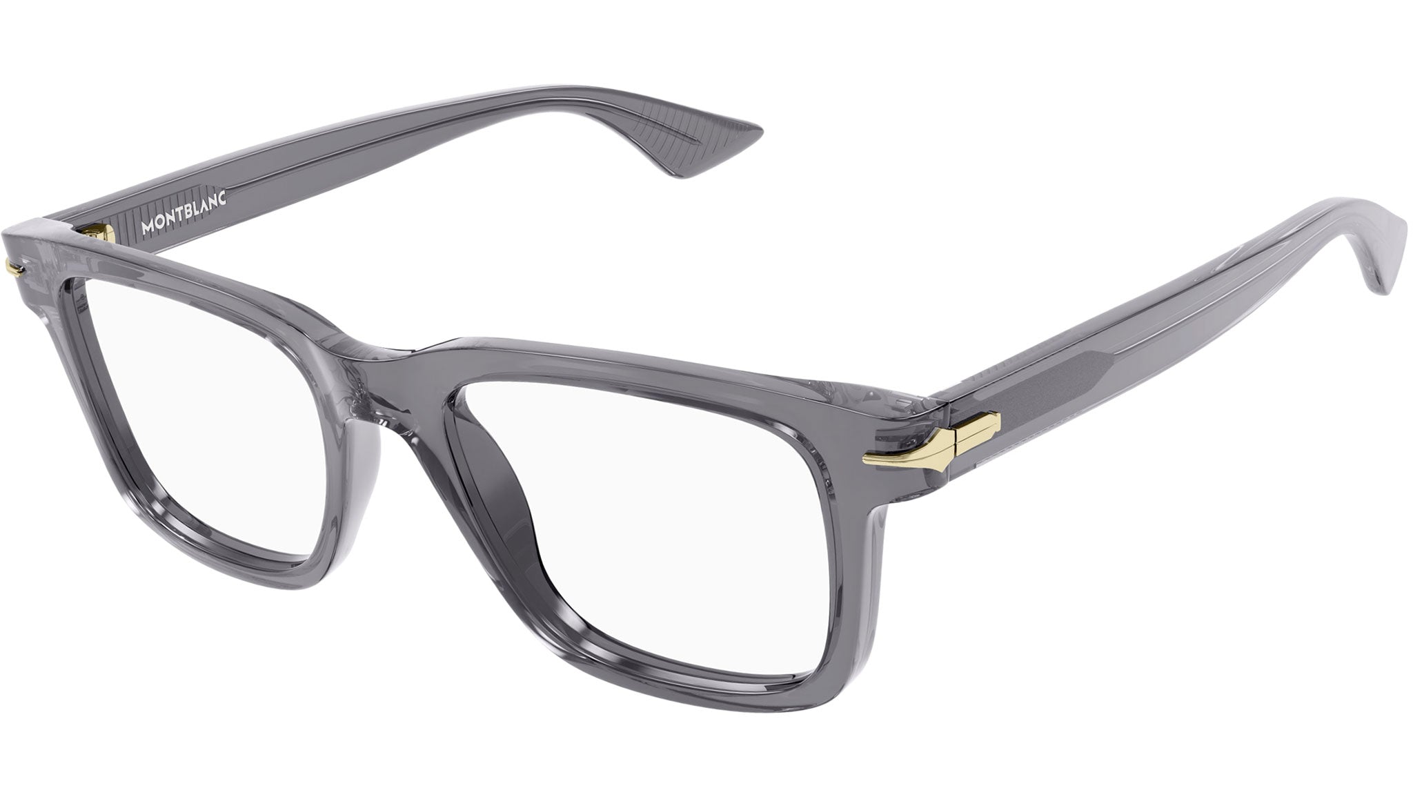 Occhiali da vista MONTBLANC MB0266O Shiny transparent dark grey