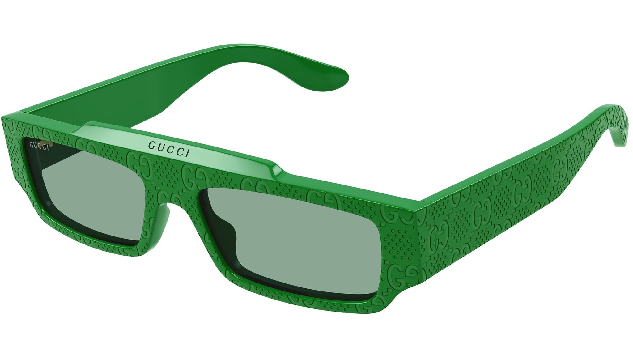 Occhiali da sole GUCCI GG1592S Shiny solid green with guccissima pattern