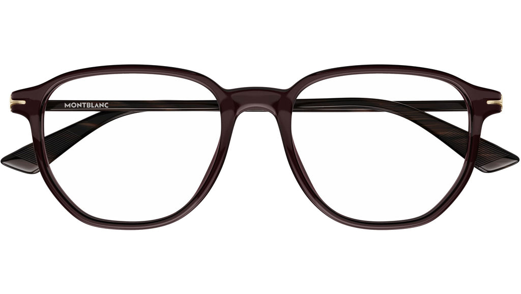 Occhiali da vista MONTBLANC MB0366O Shiny transparent taupe brown