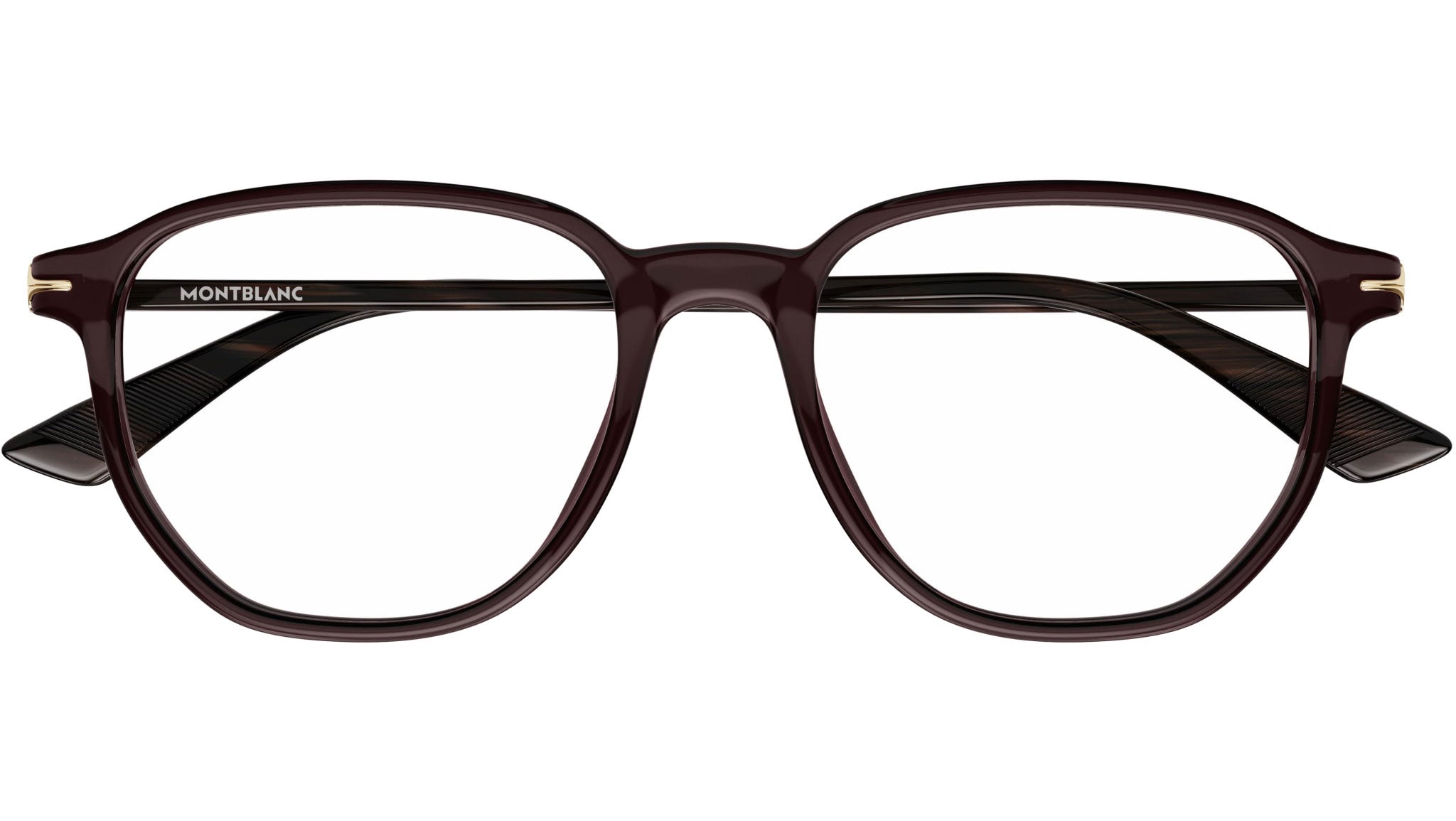 Occhiali da vista MONTBLANC MB0366O Shiny transparent taupe brown