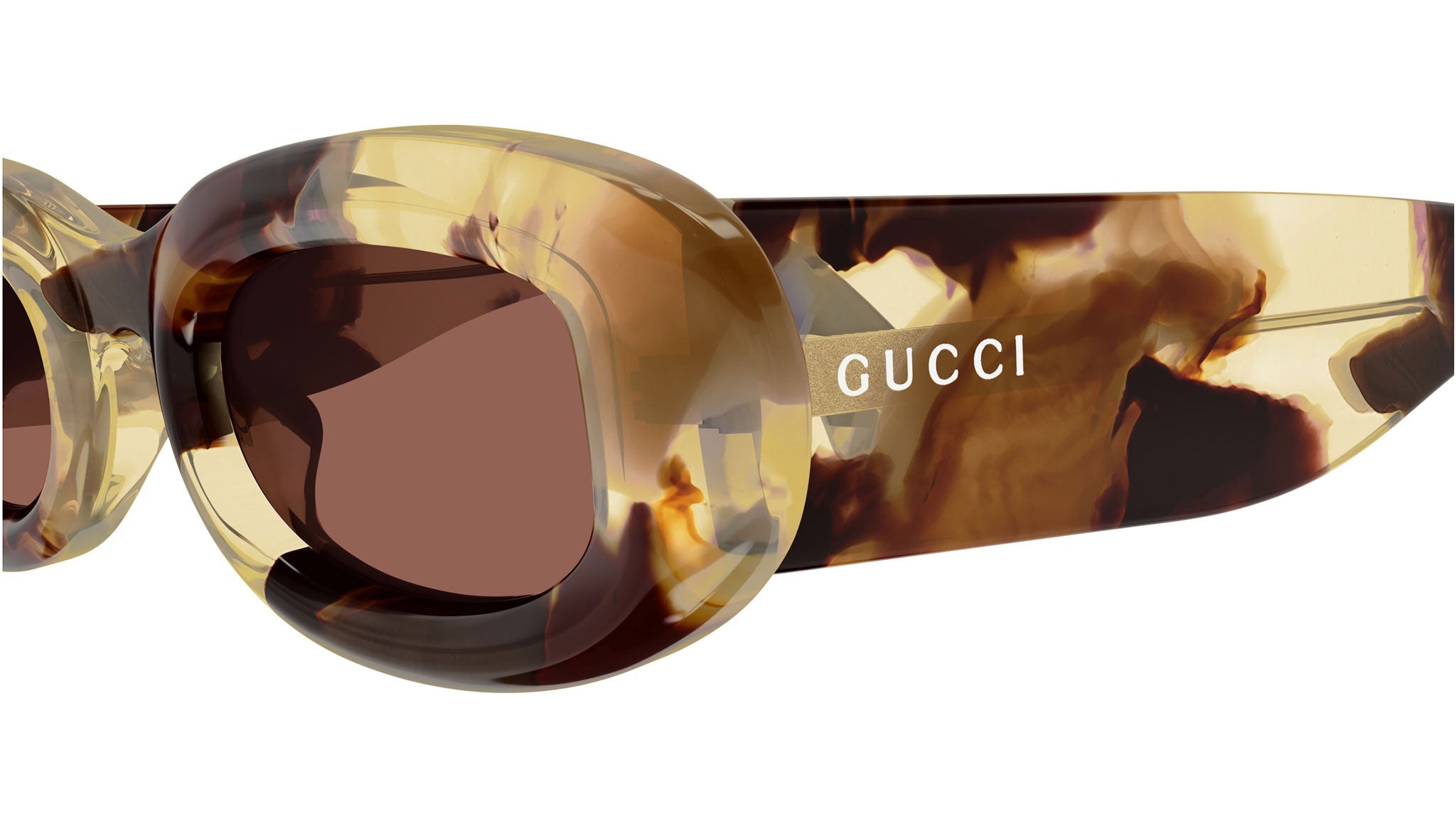 Occhiali da sole GUCCI GG1907S Shiny macro spotted transparent light topaz