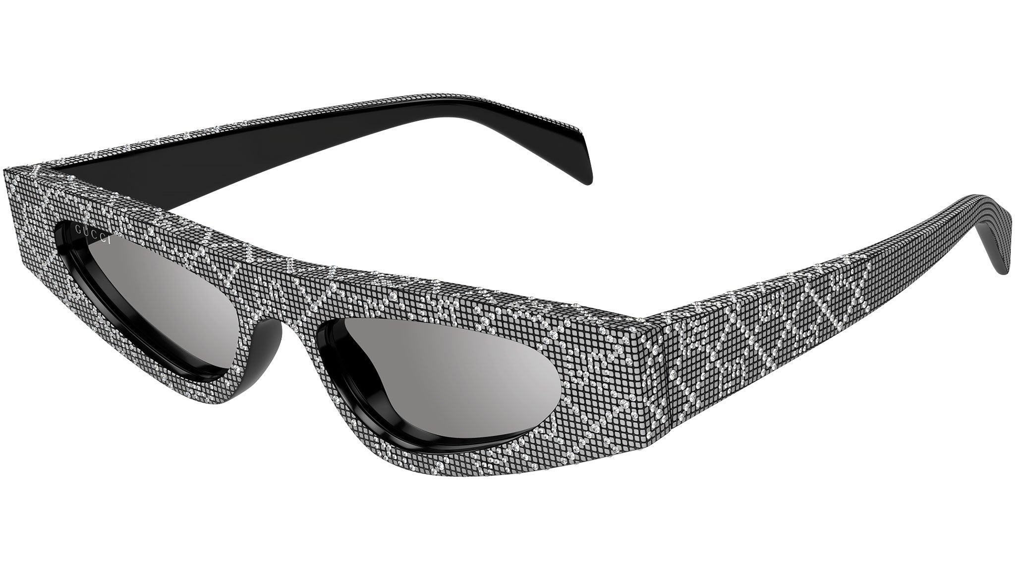 Occhiali da sole GUCCI GG1779S Shiny black with crystal strass all over and shiny silver color