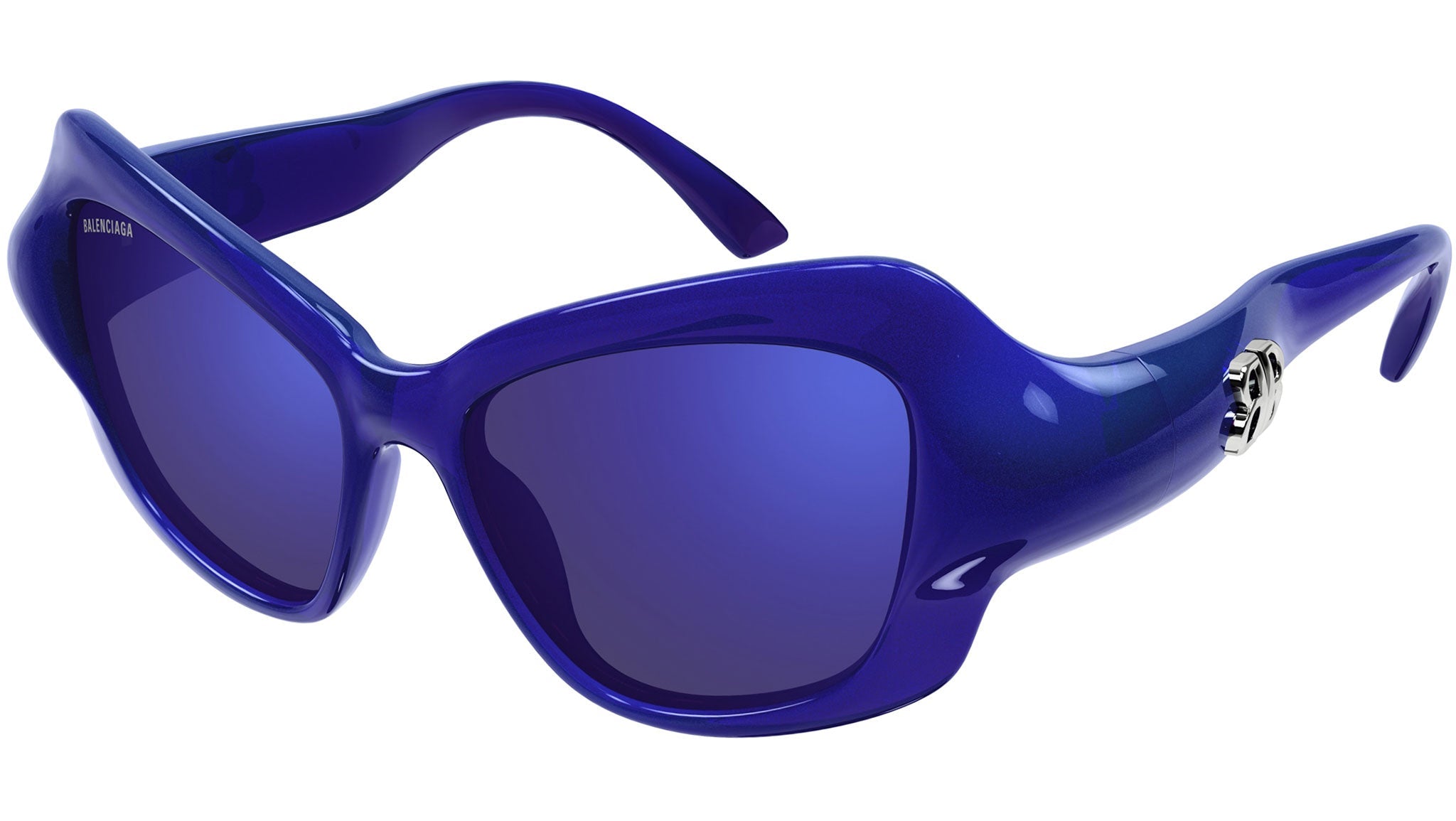 Occhiali da sole BALENCIAGA BB0353S Shiny transparent bright blue with iridescent pink