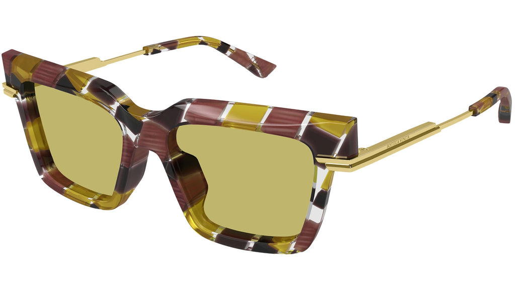 Occhiali da sole BOTTEGA VENETA BV1242S Shiny burgundy and ocher damier