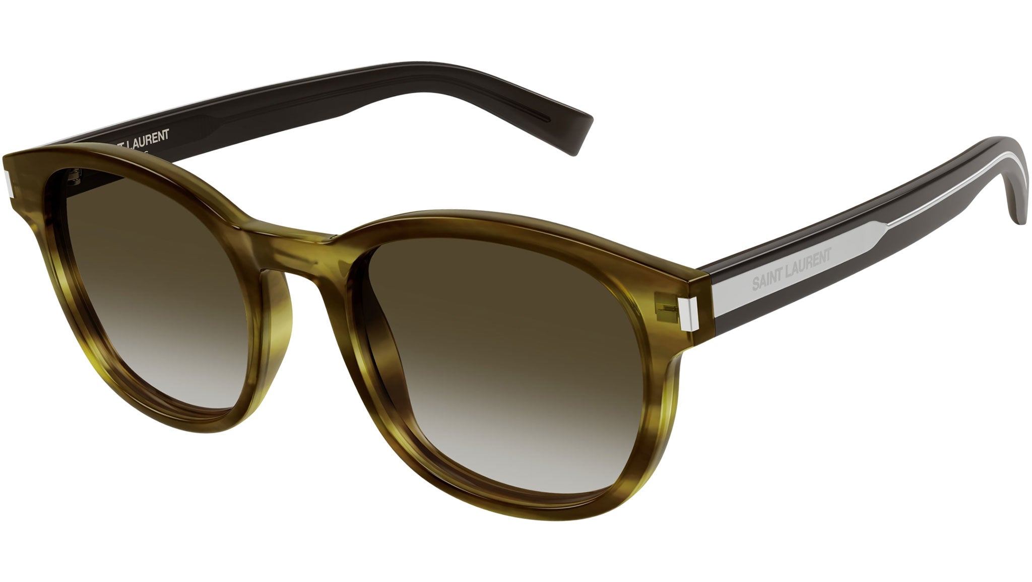 Occhiali da sole SAINT LAURENT SL620 Shiny kaki melange havana